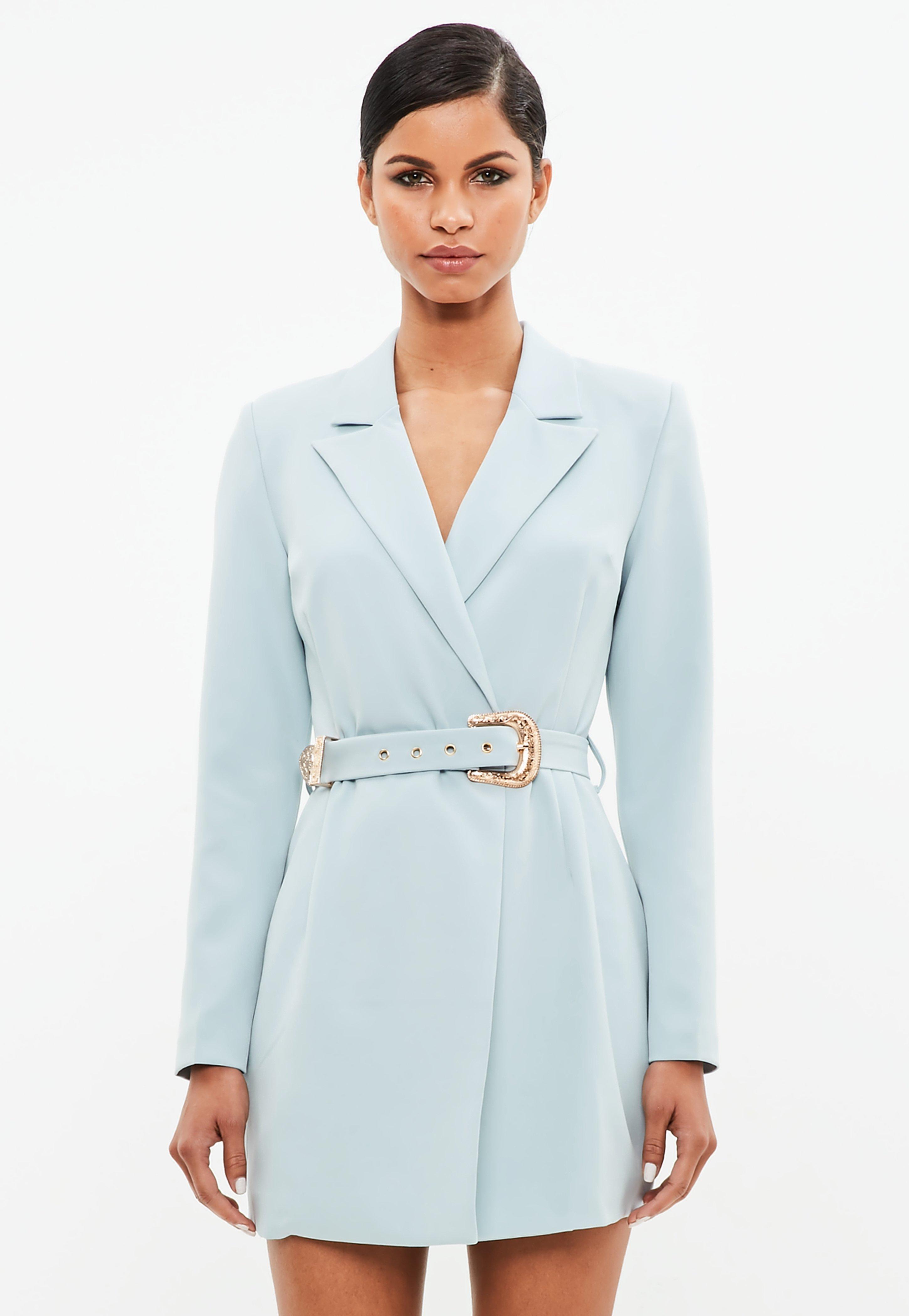 blue blazer dress