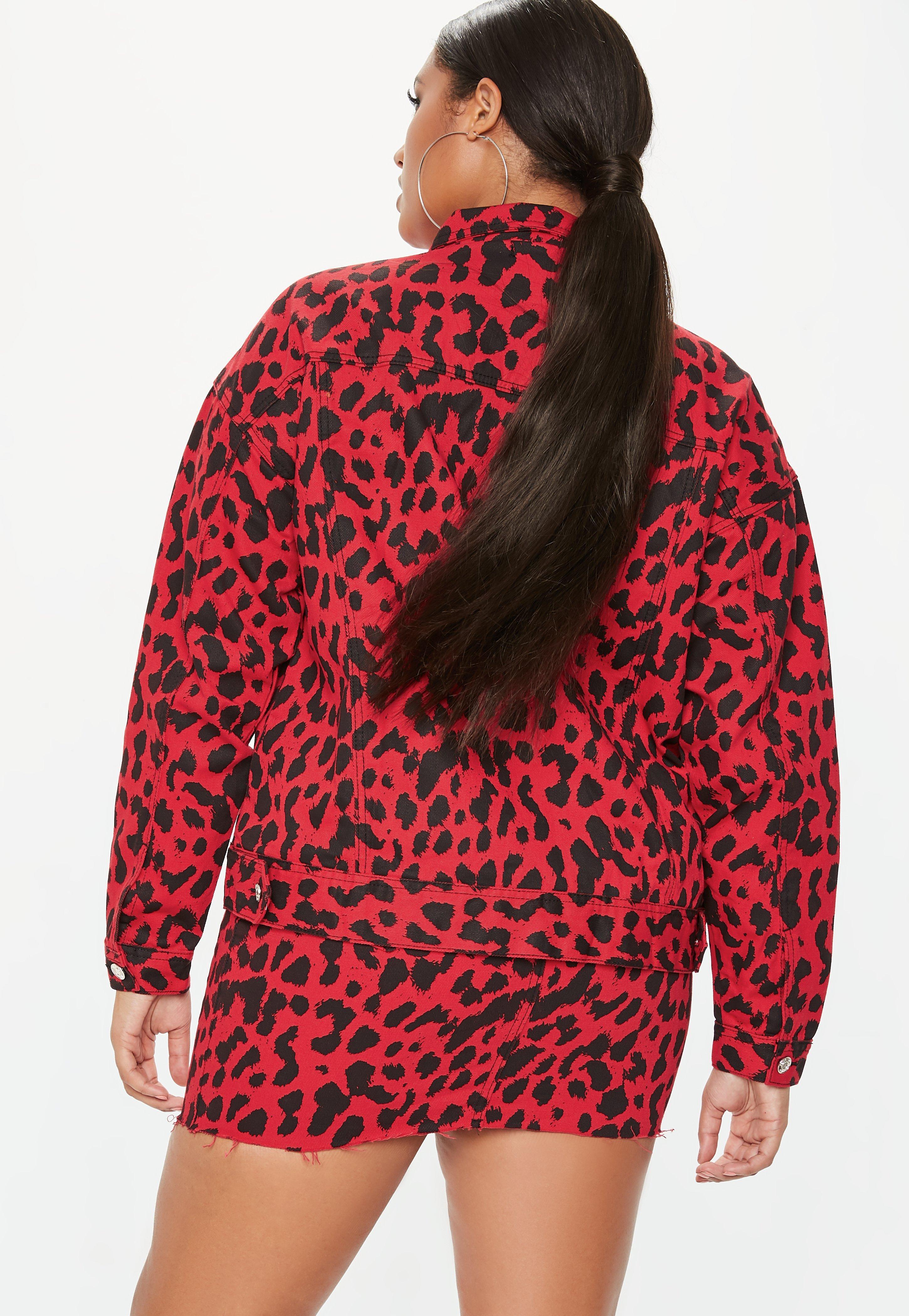 red jean jacket plus size