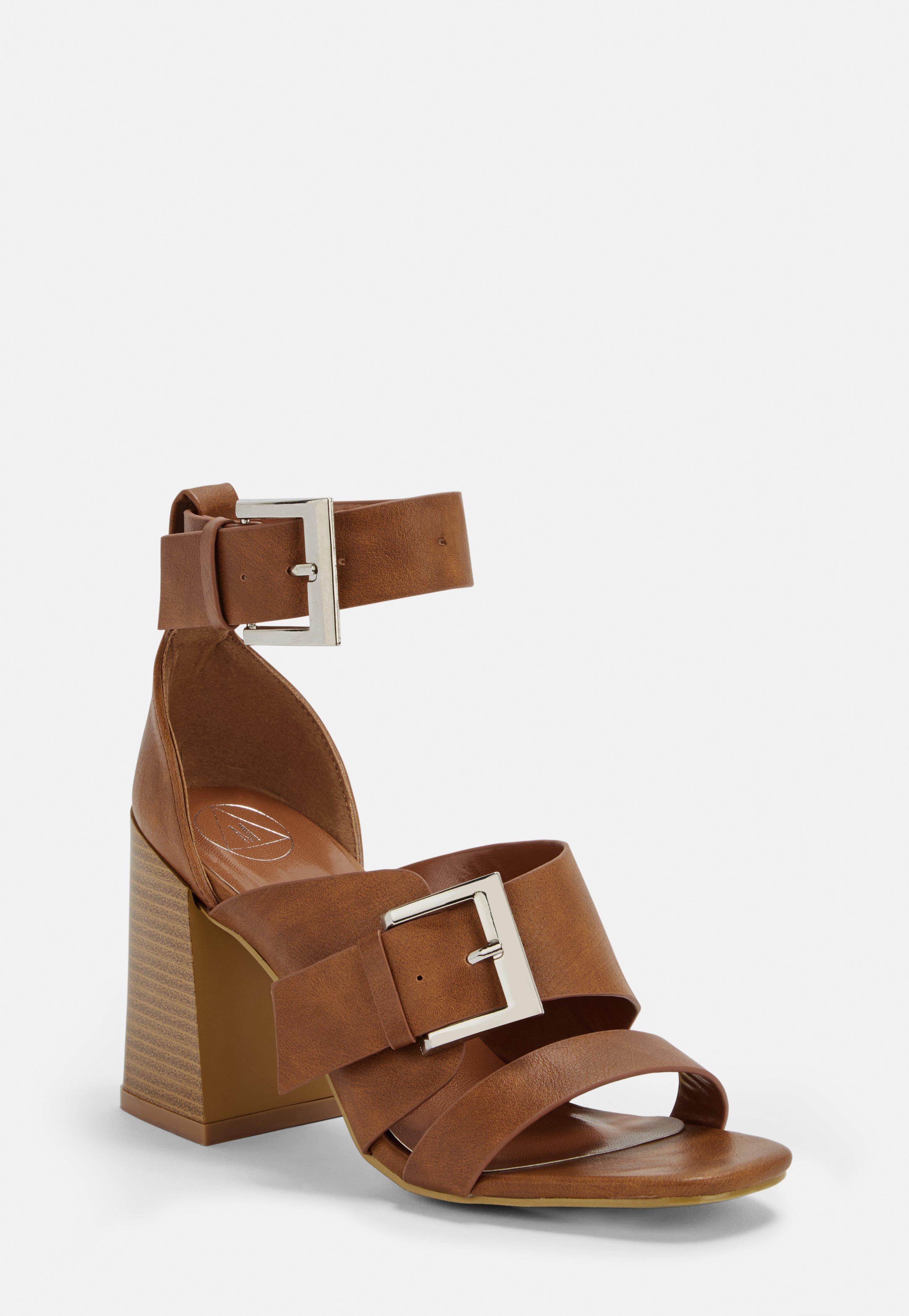 chunky heel buckle sandals
