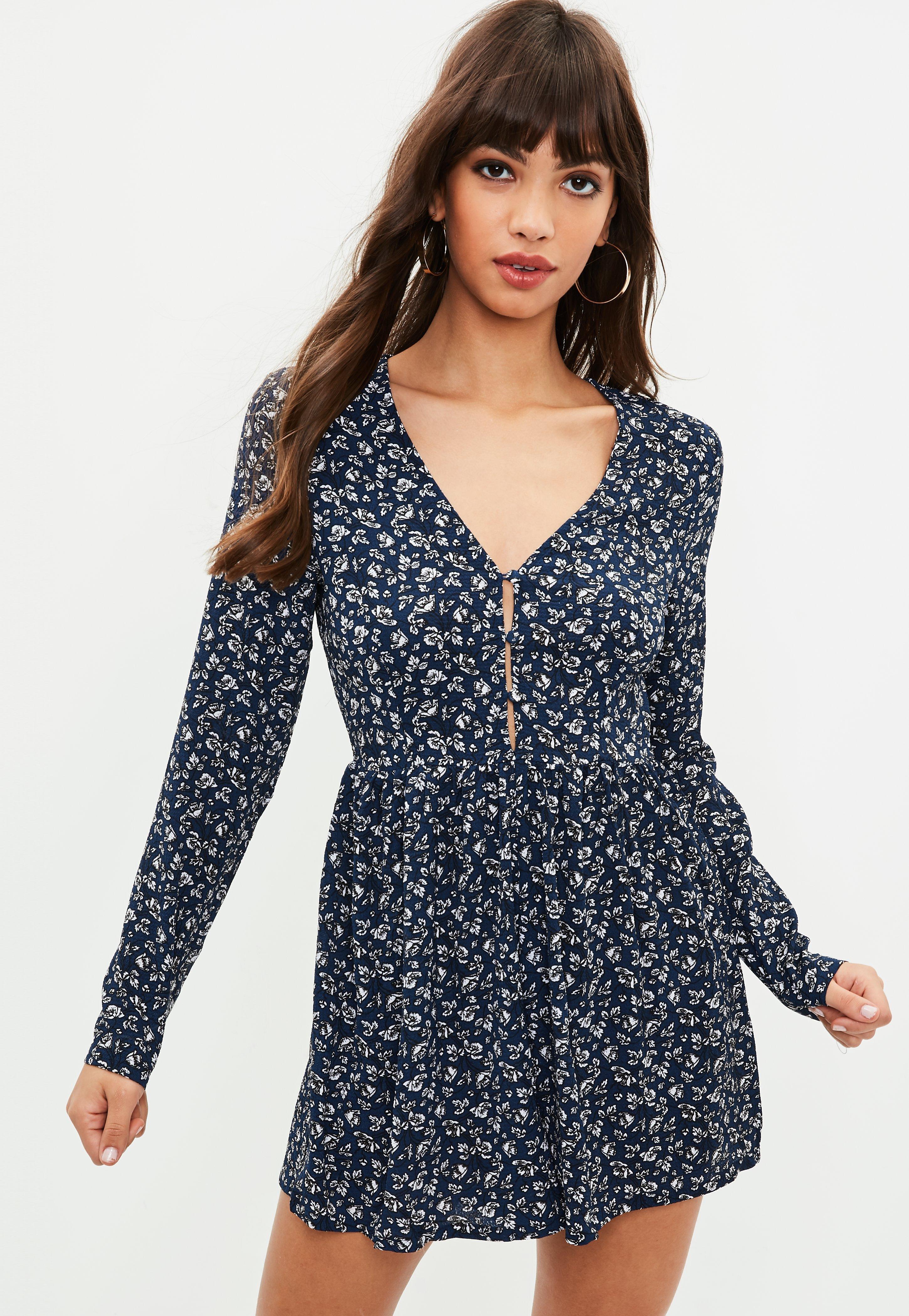 navy ditsy dress