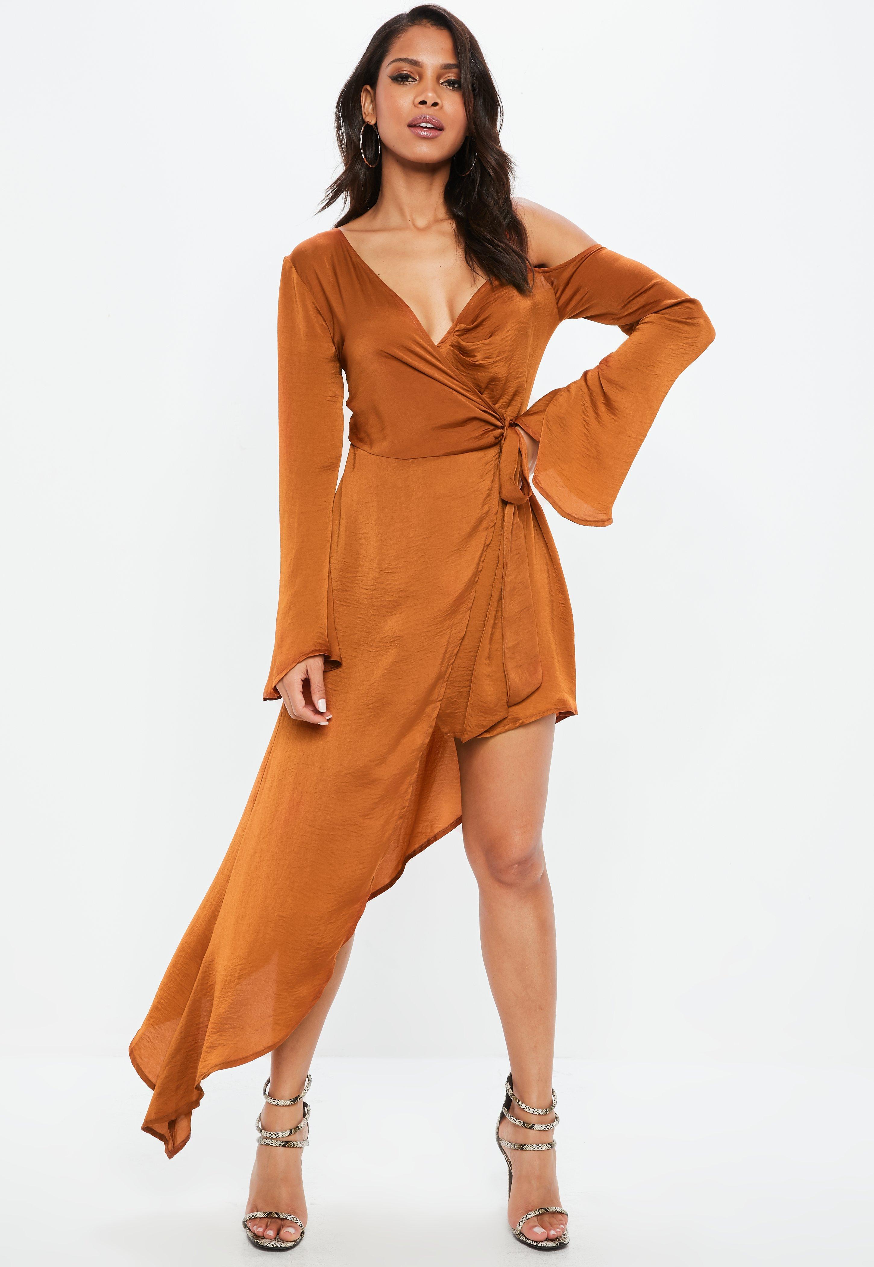 long sleeve rust dress Big sale - OFF 64%