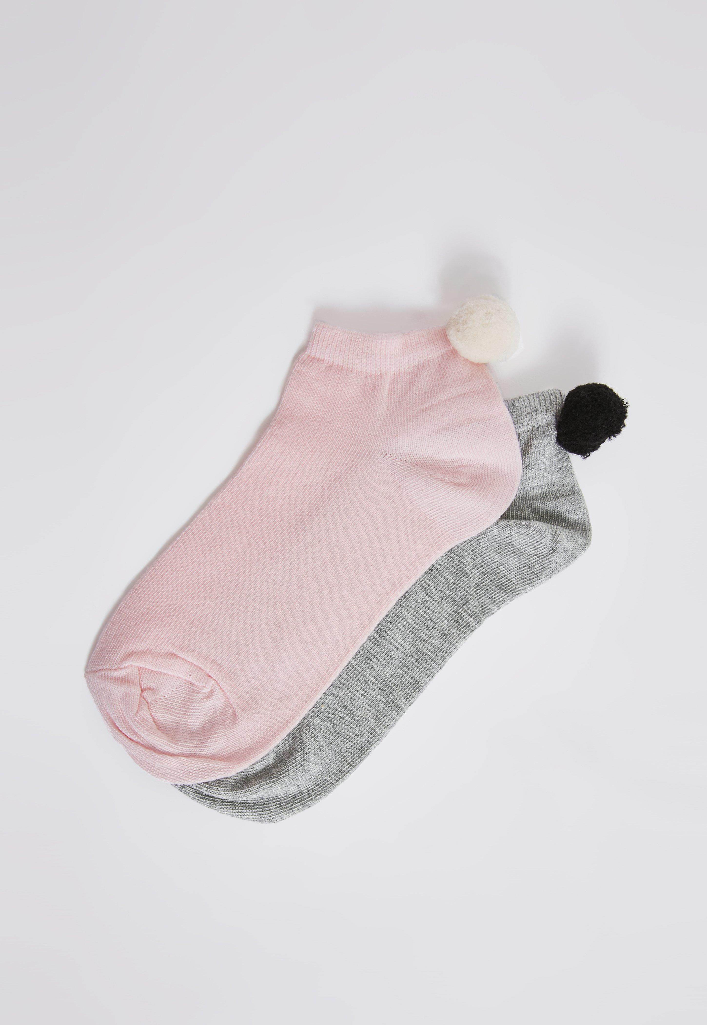 women's pom pom trainer socks