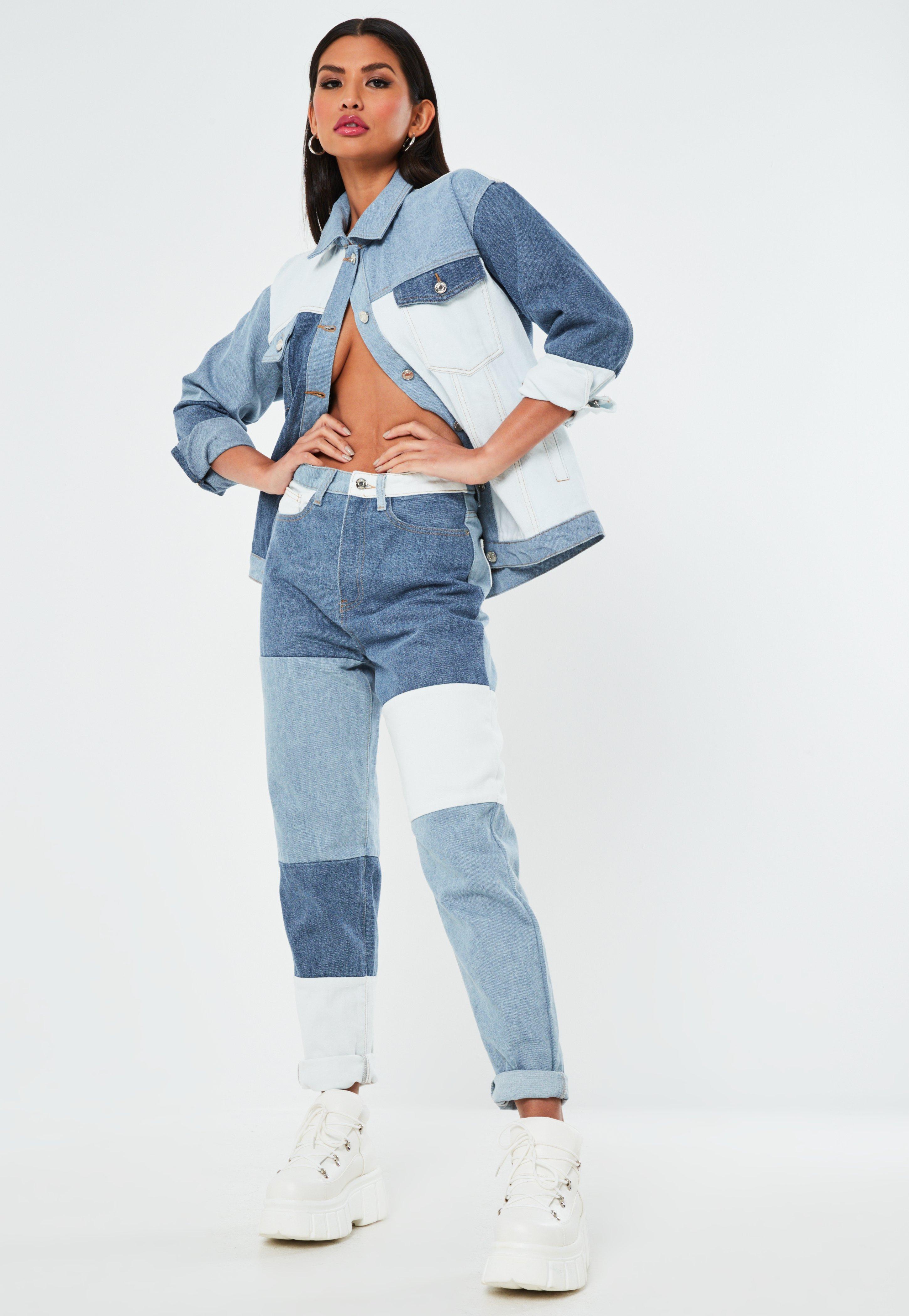 missguided patchwork denim jacket