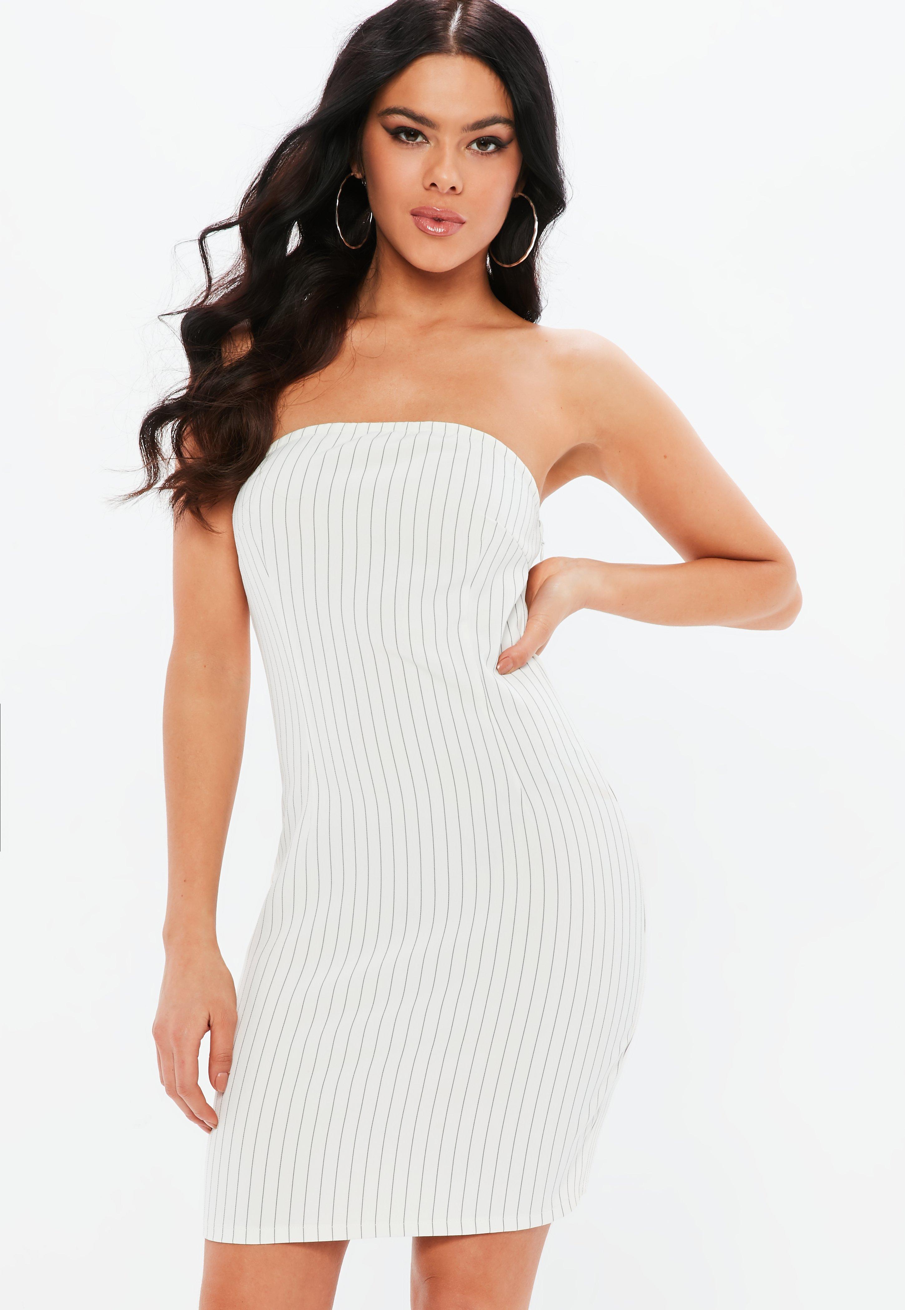 pinstripe bodycon dress