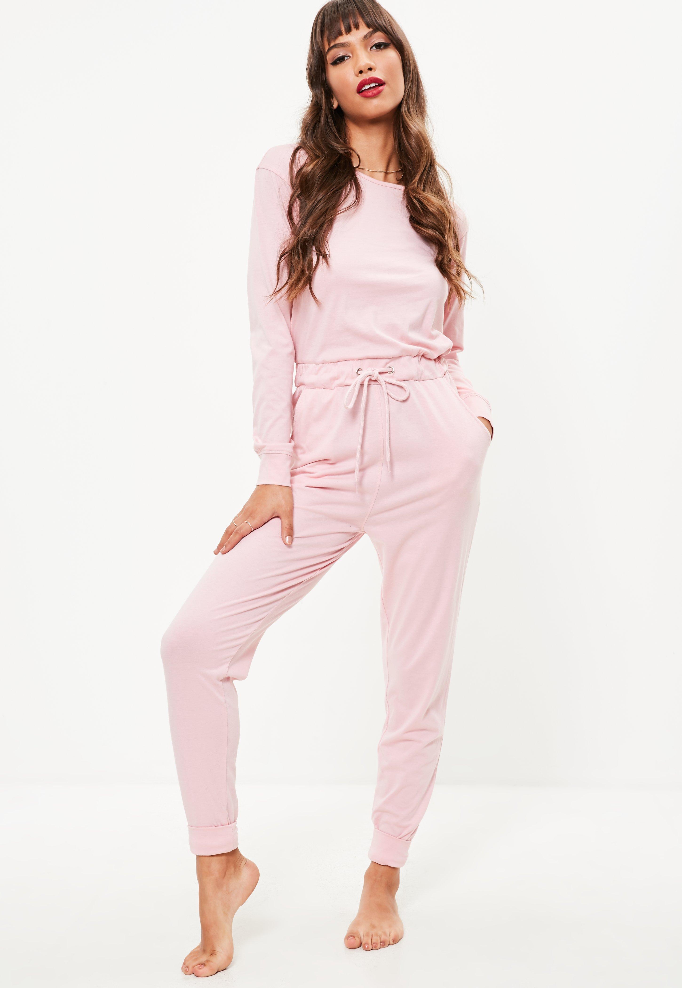 long sleeve jumpsuit pink