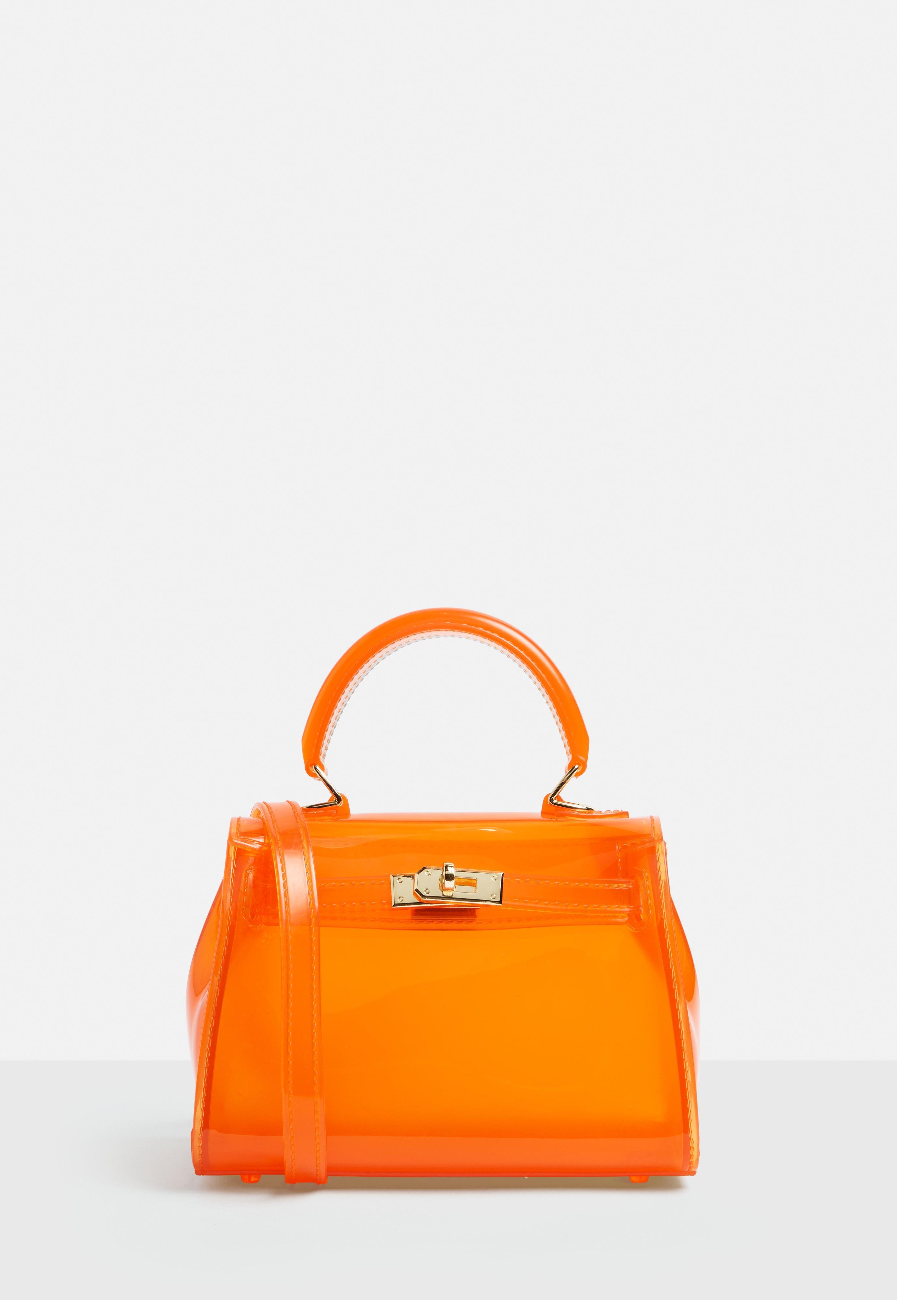 transparent orange bag