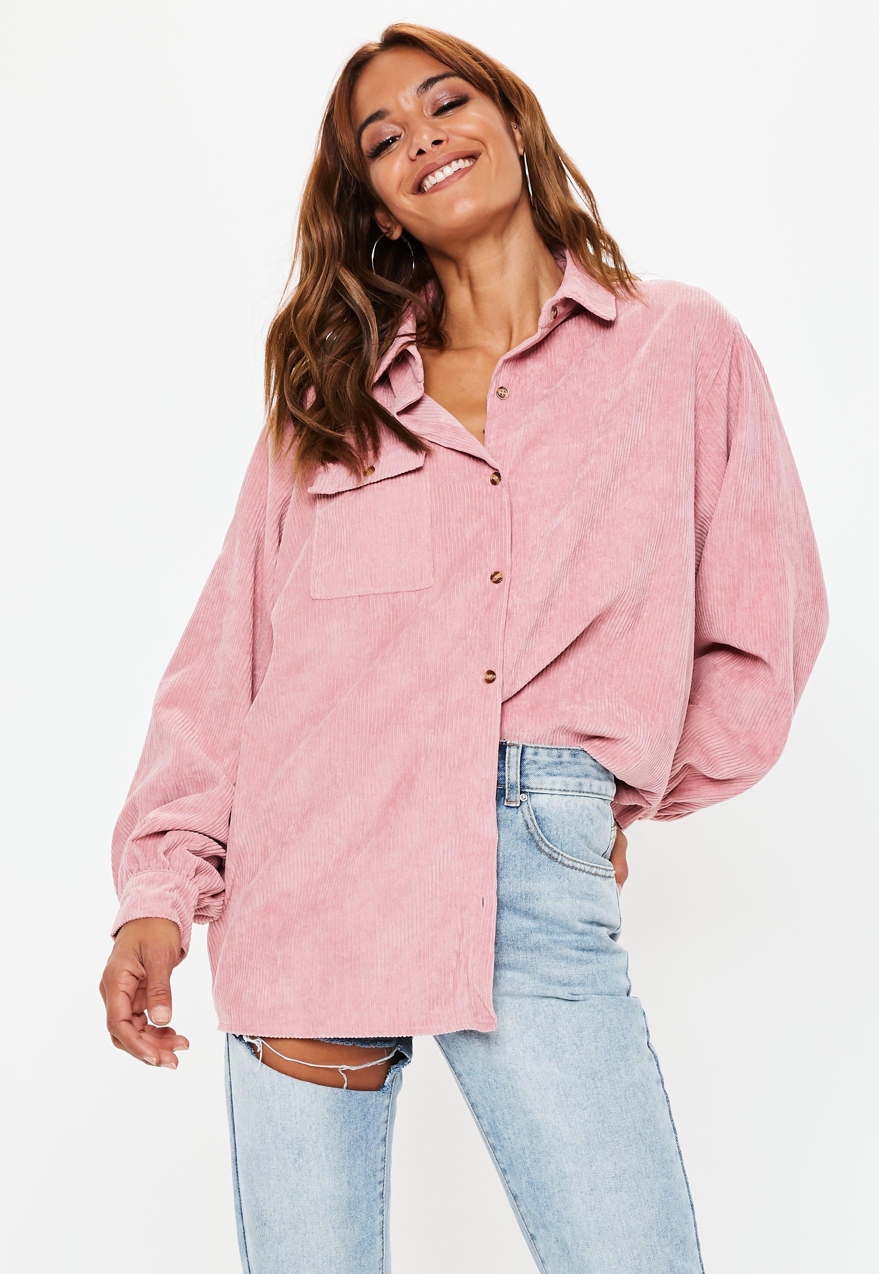 Corduroy shirt pink Clearance