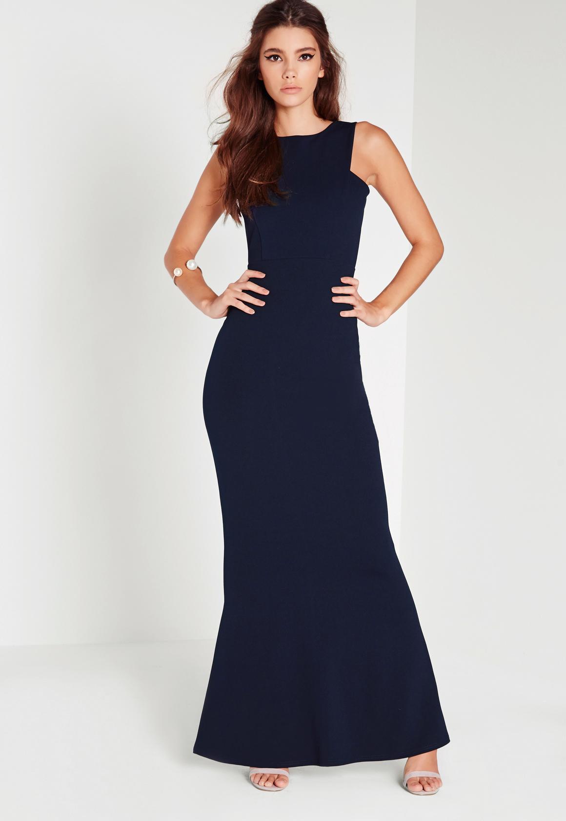 low back navy dress