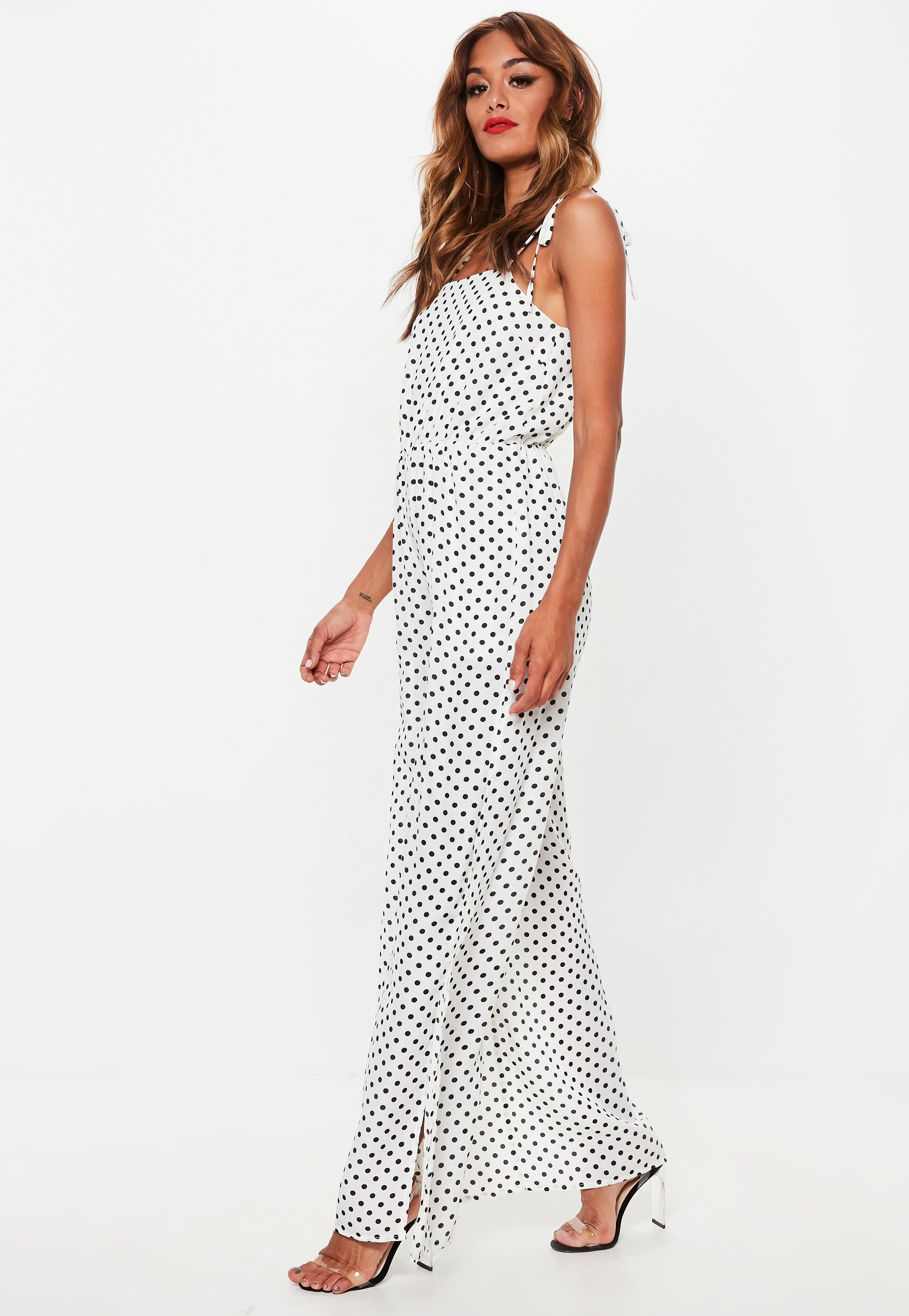 missguided polka dot jumpsuit