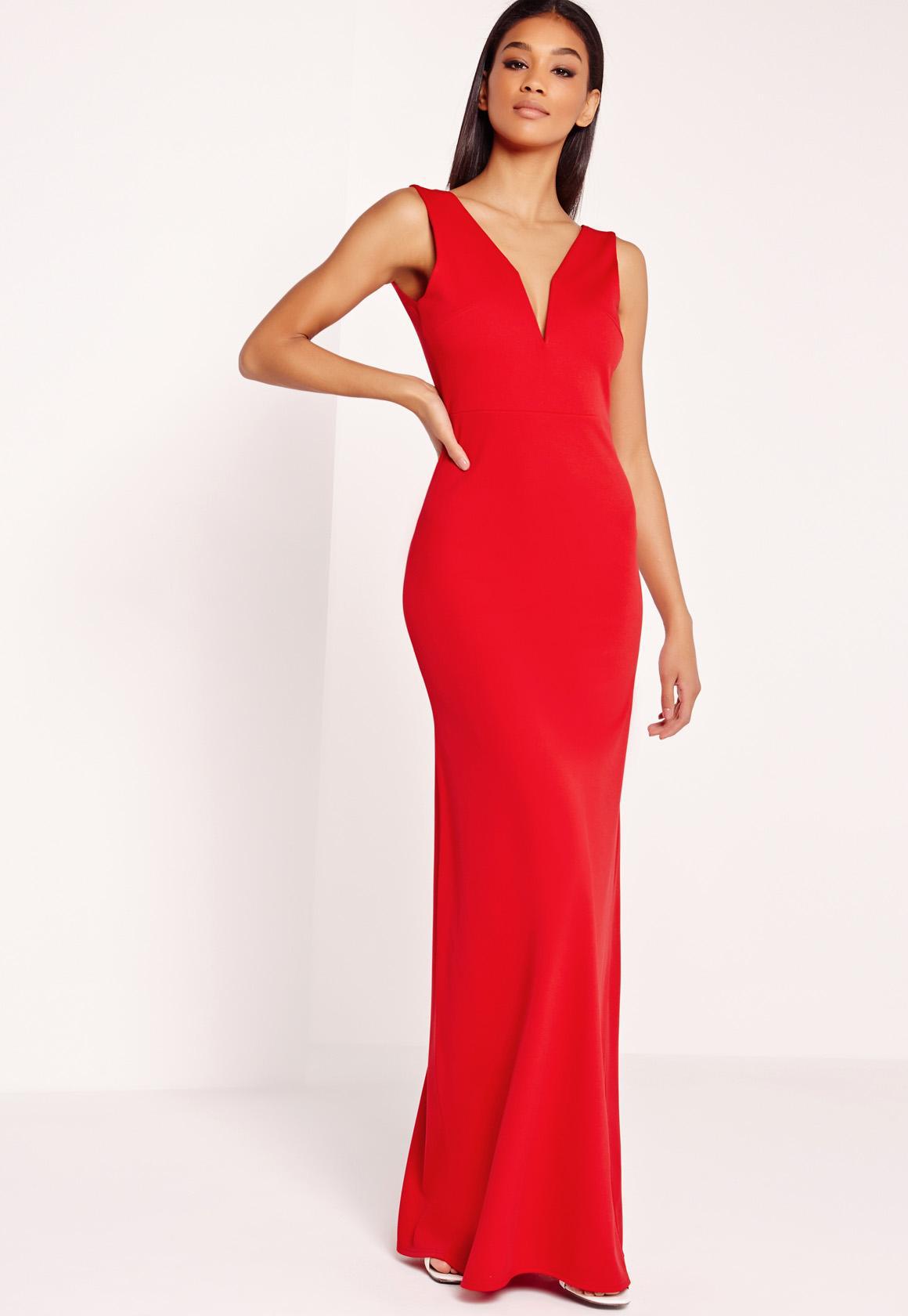 missguided red long dress