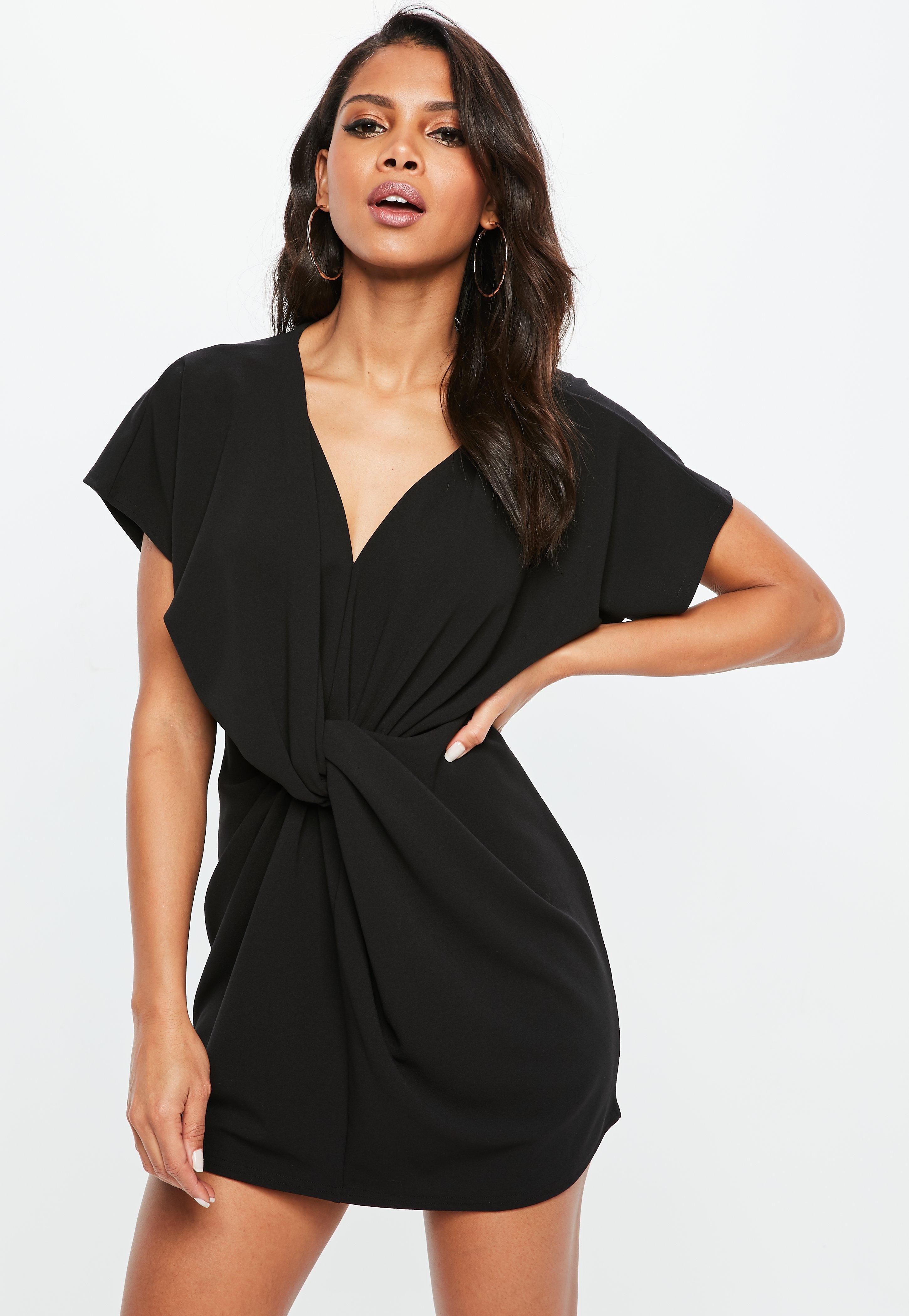 missguided curve knot front dress