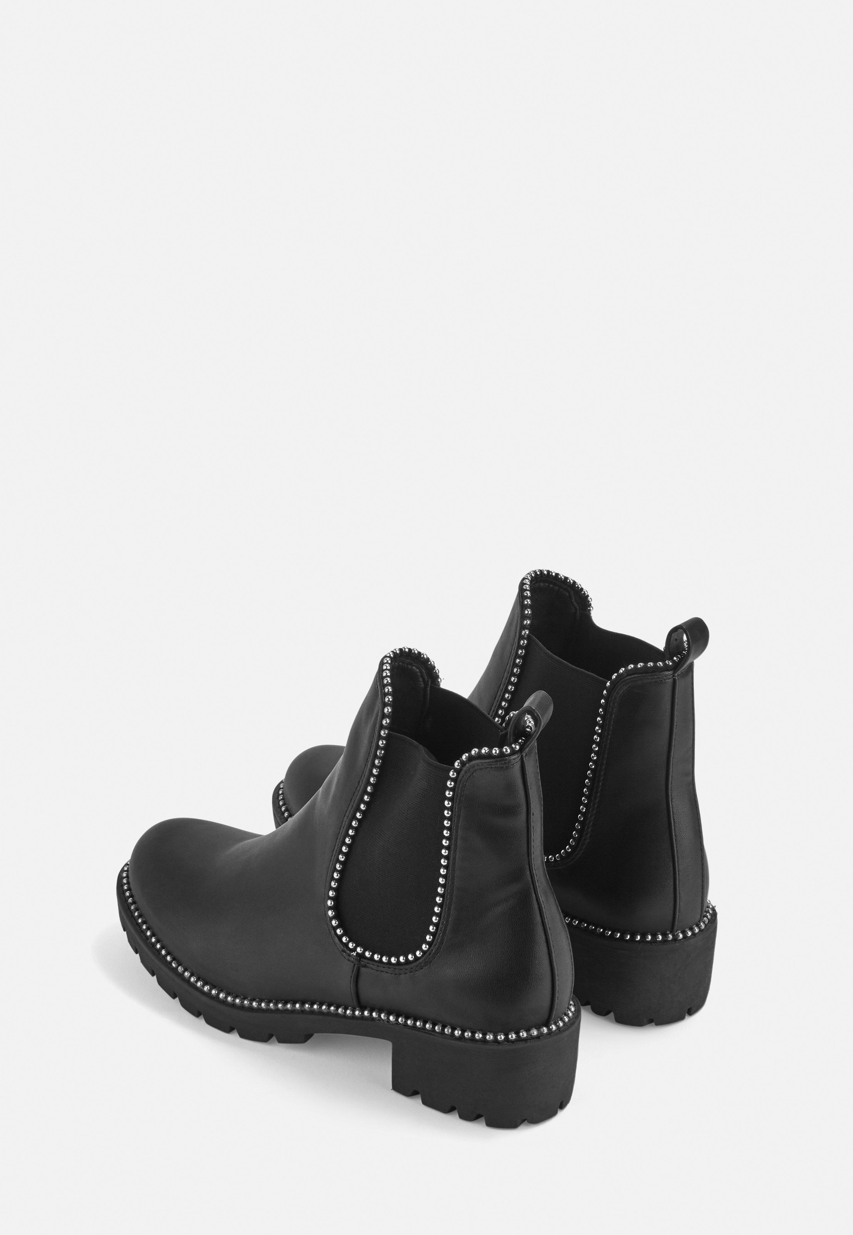 black ball trim chelsea ankle boots