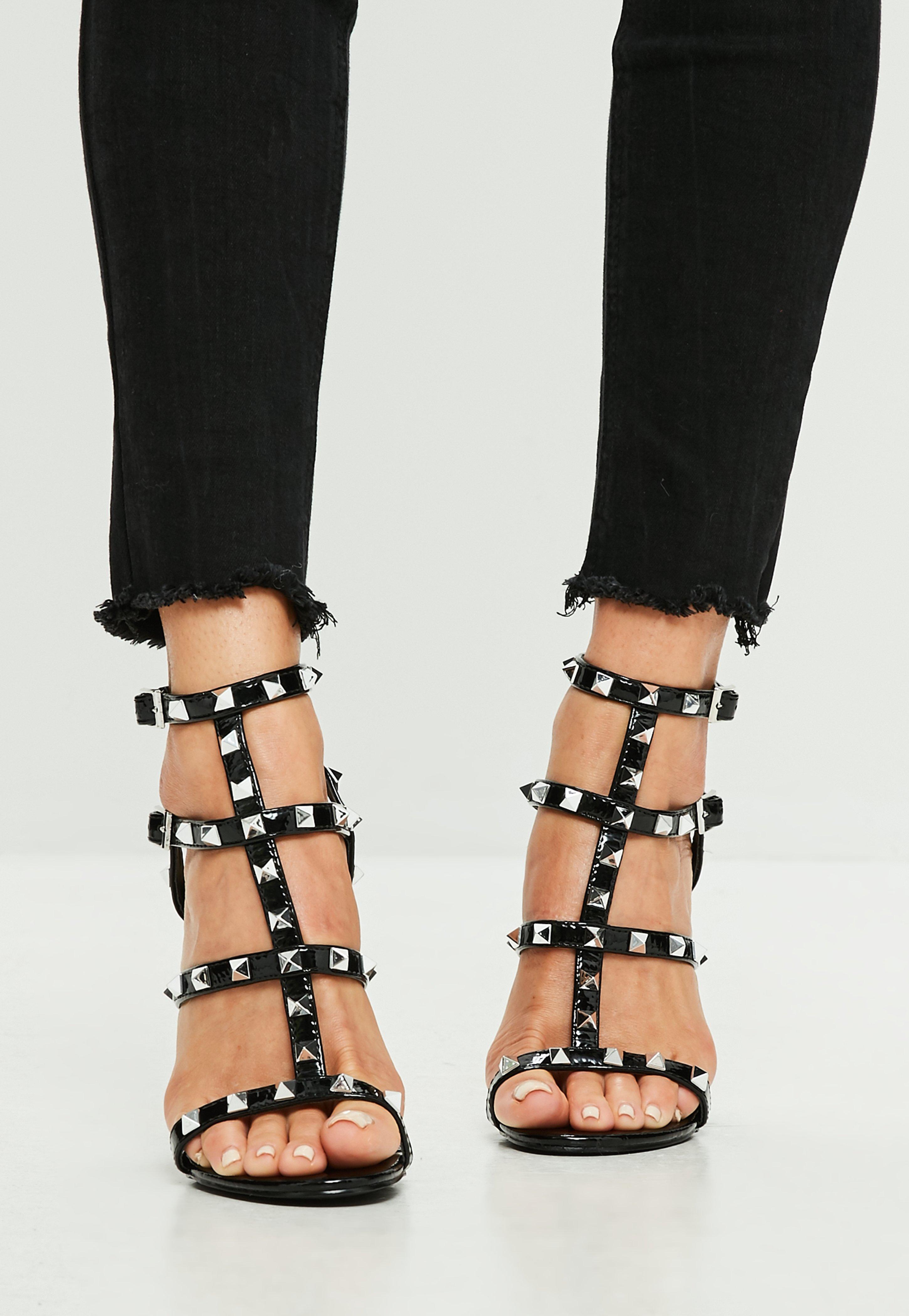studded gladiator sandals heels
