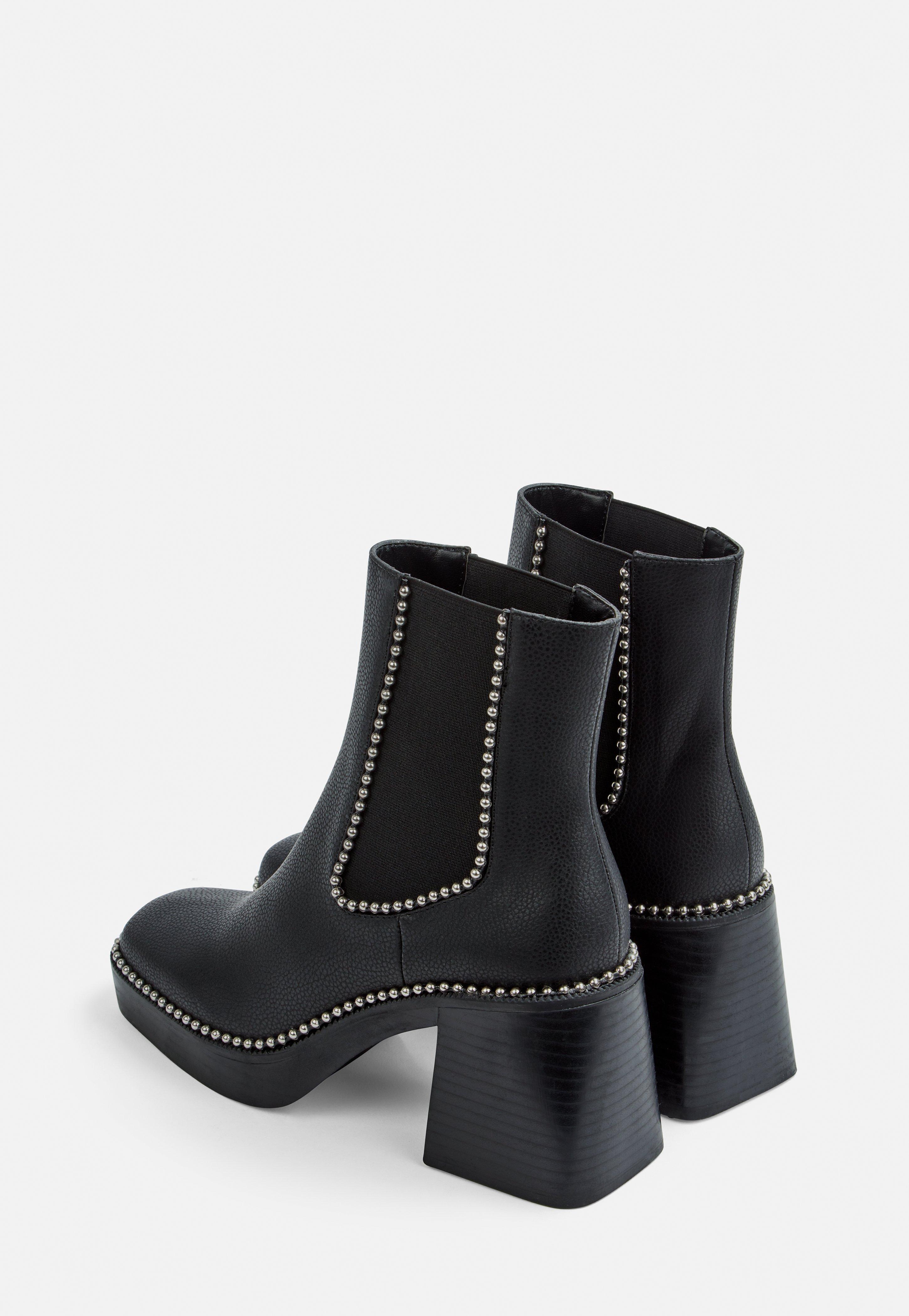 black ball trim chelsea ankle boots