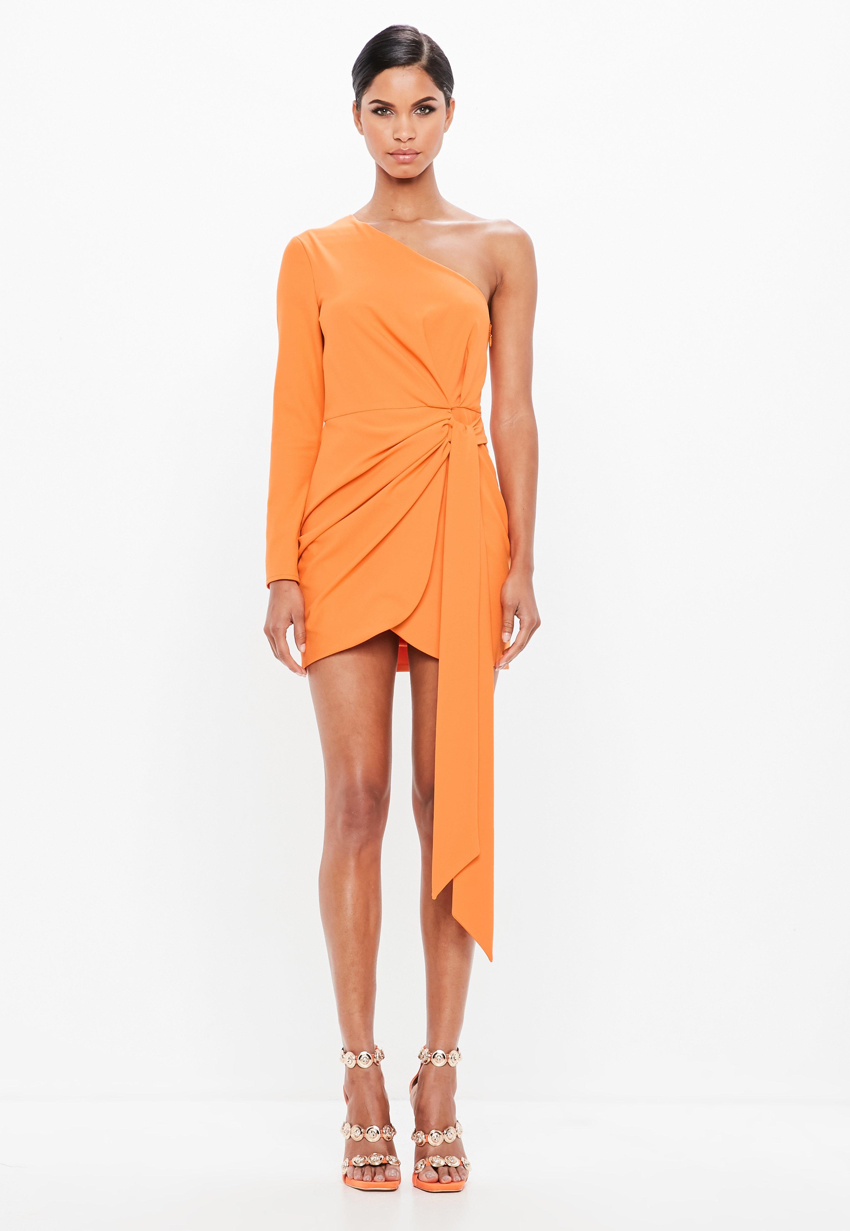 orange one sleeve dress