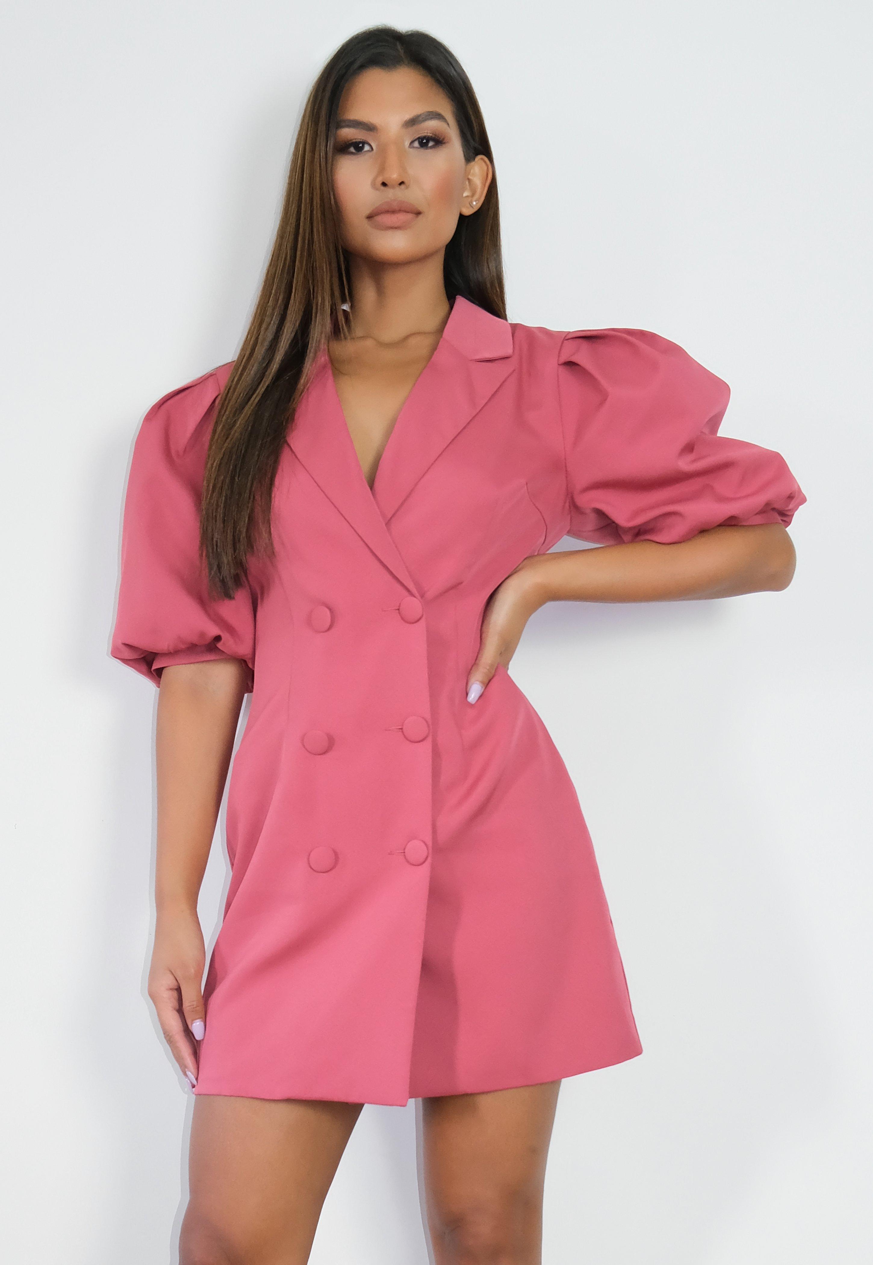 Puff Sleeve Blazer Dress 