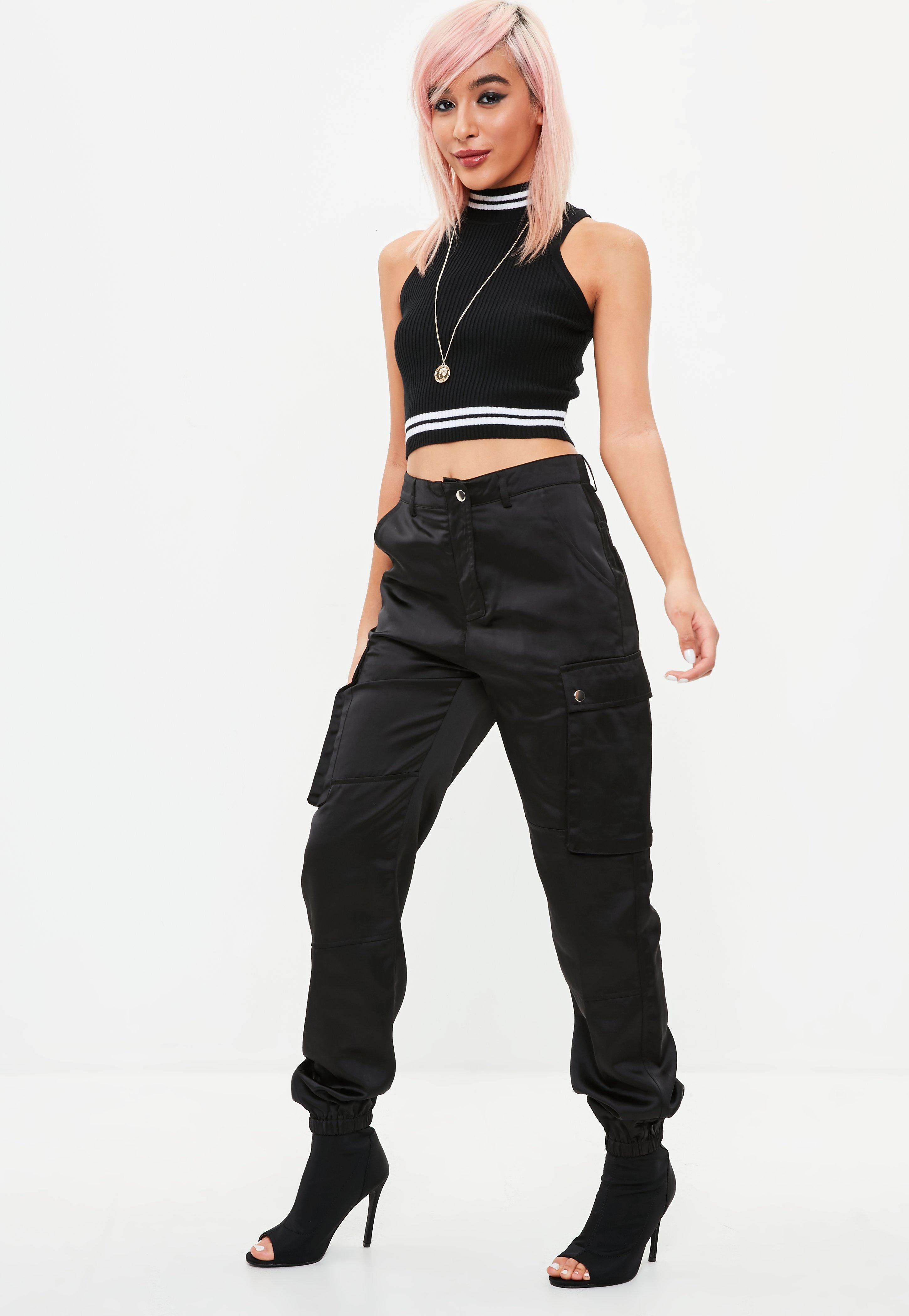 satin cargo pants