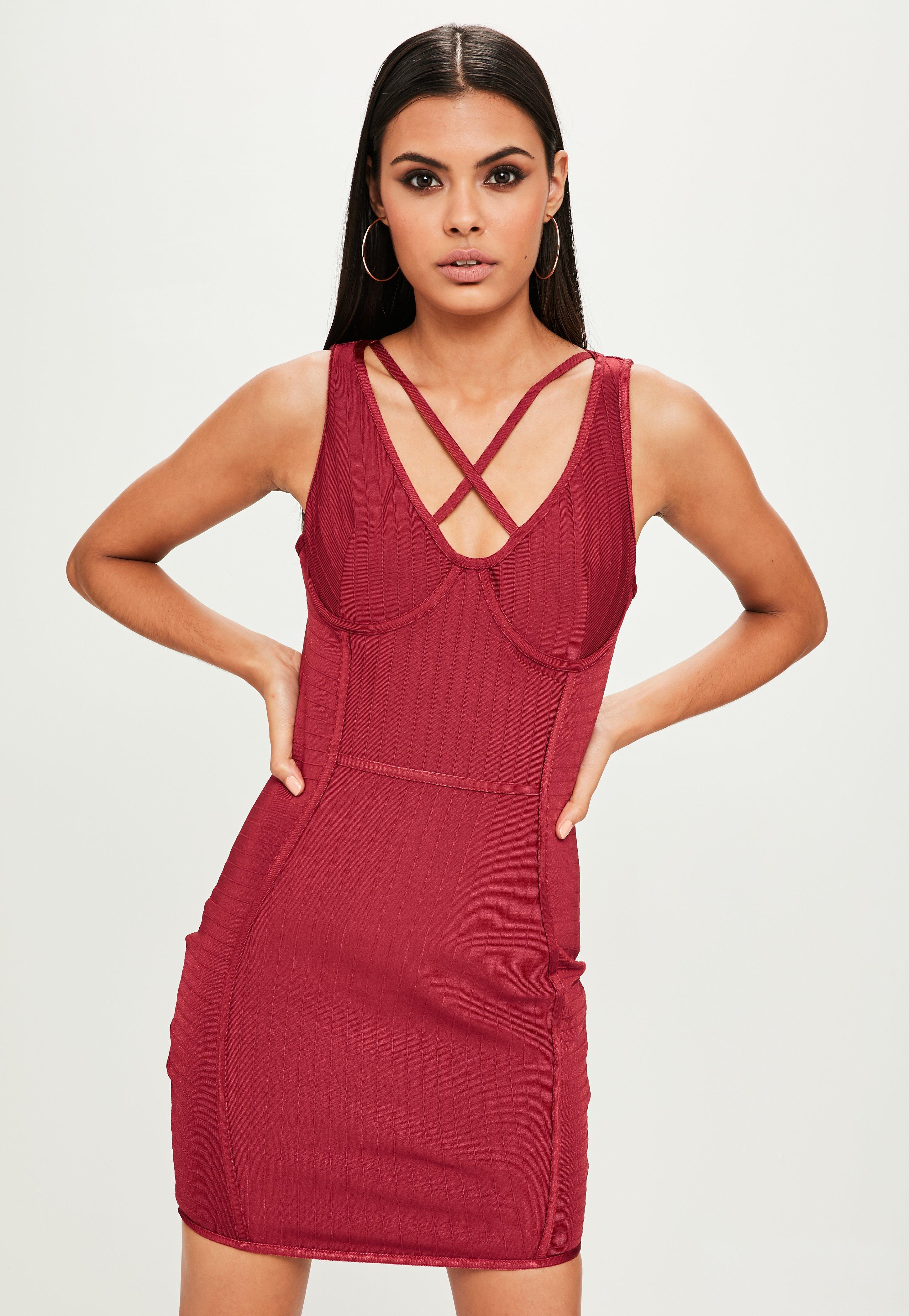 cross front bodycon dress