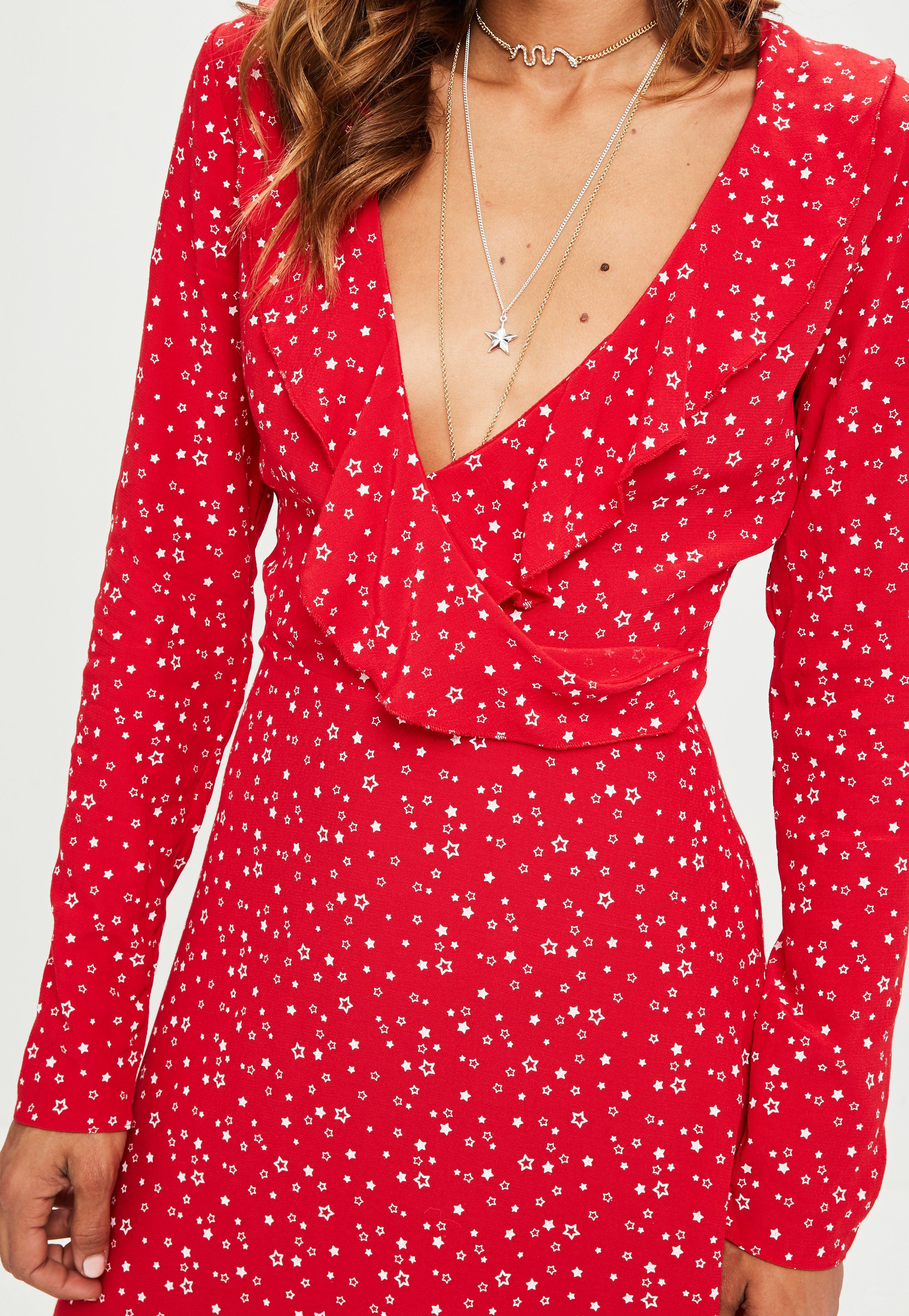 red star print dress