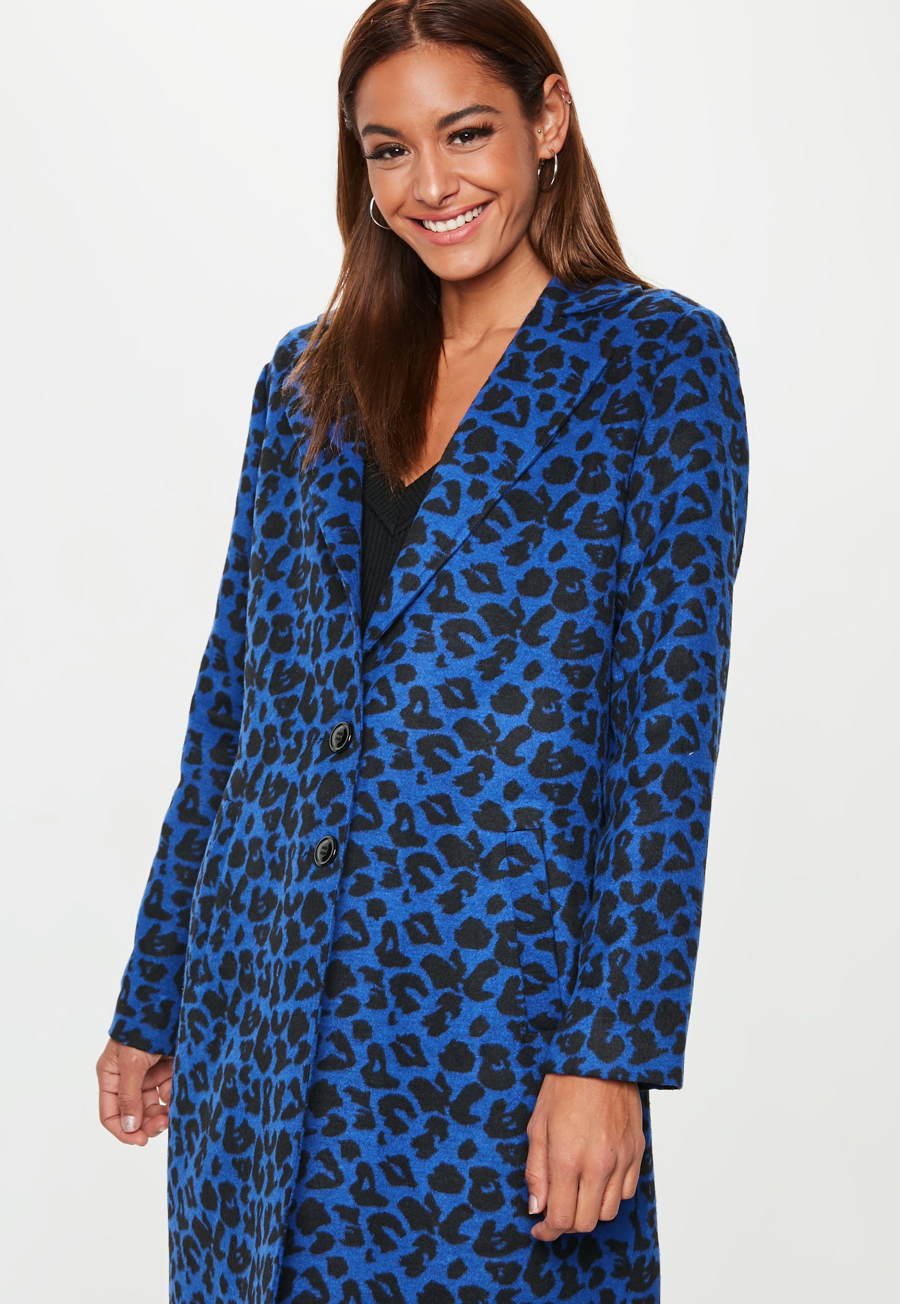 blue leopard print jacket