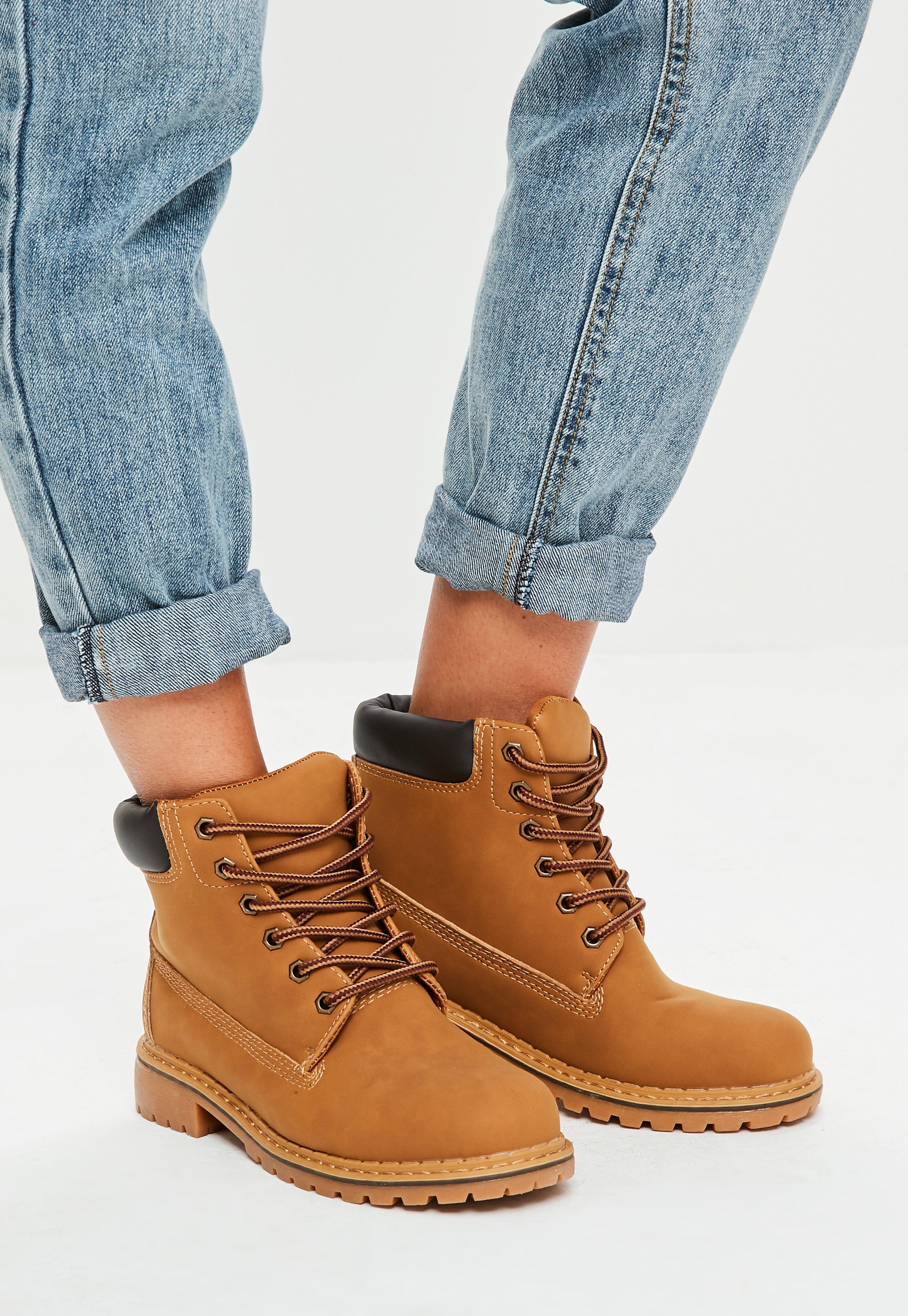 Lyst - Missguided Brown Trucker Boots in Brown