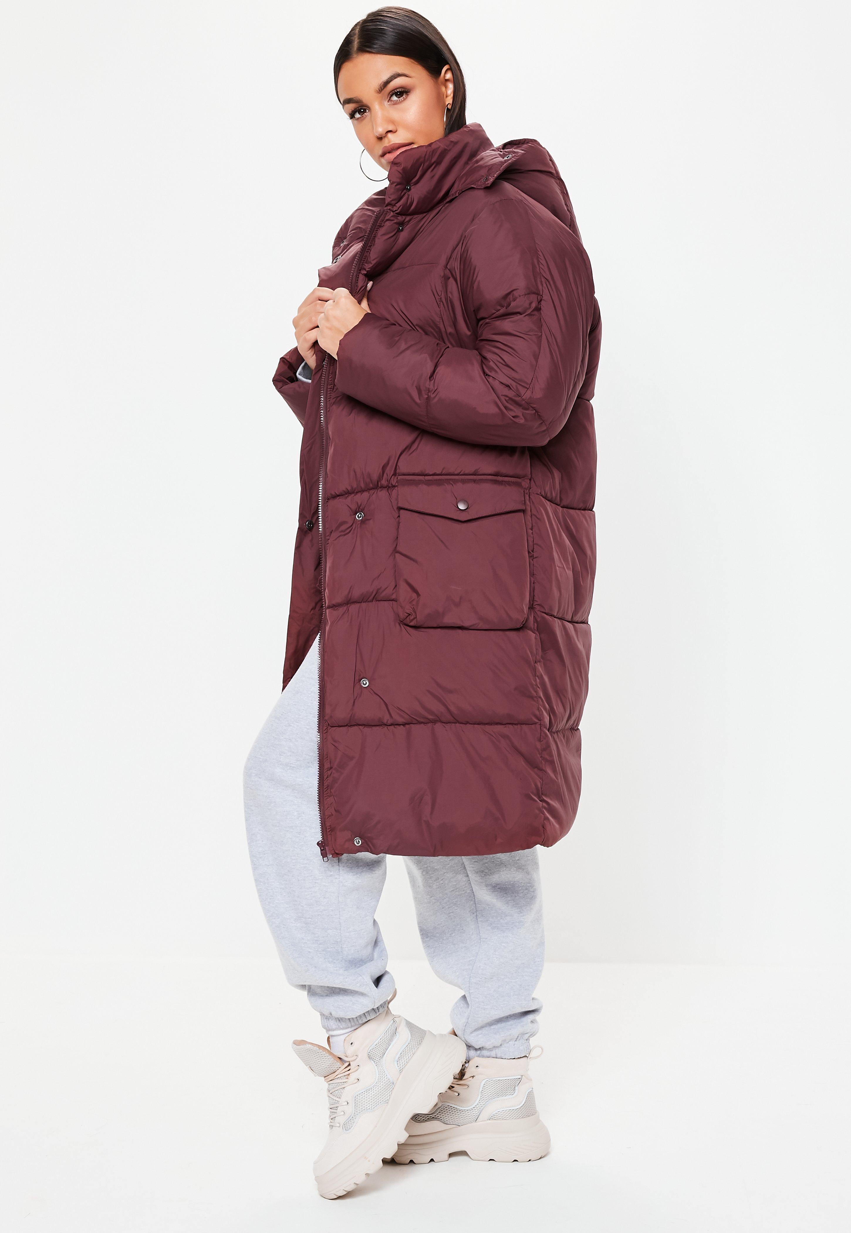 wine puffer coat