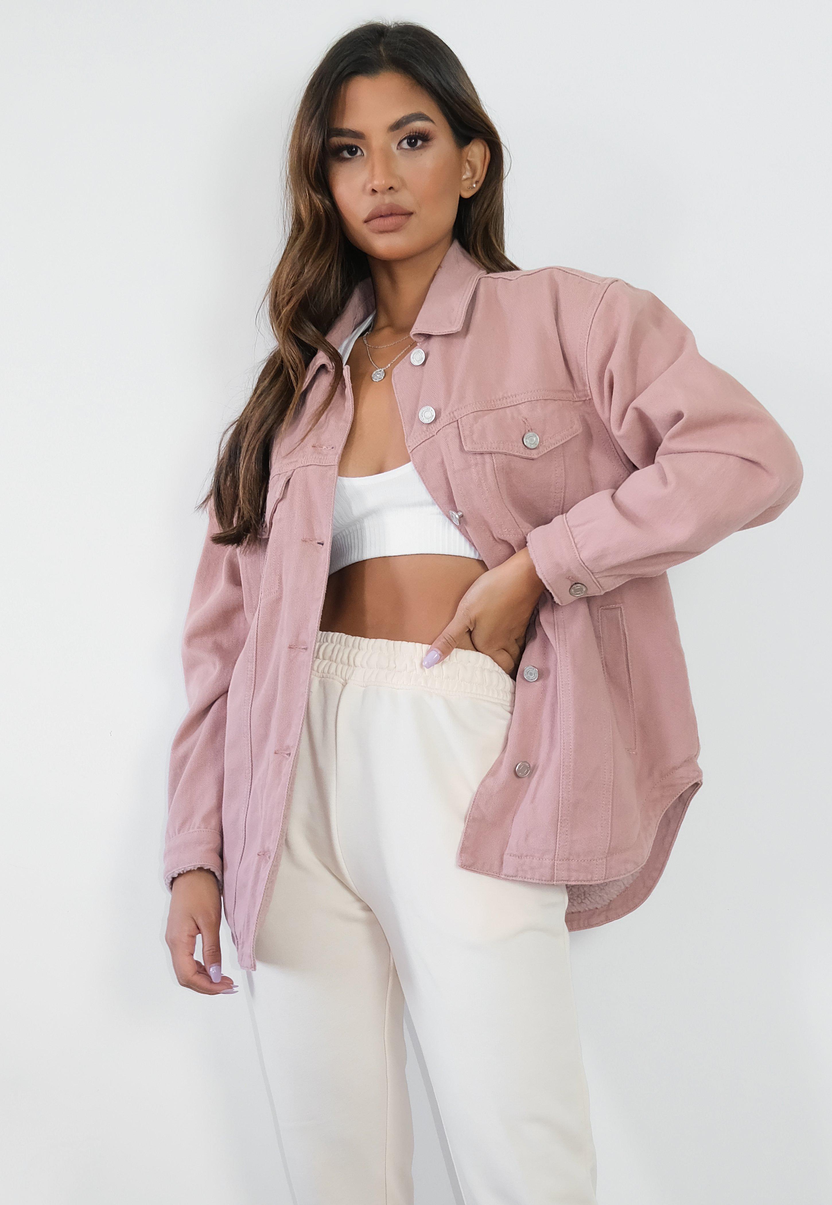 missguided pink denim jacket
