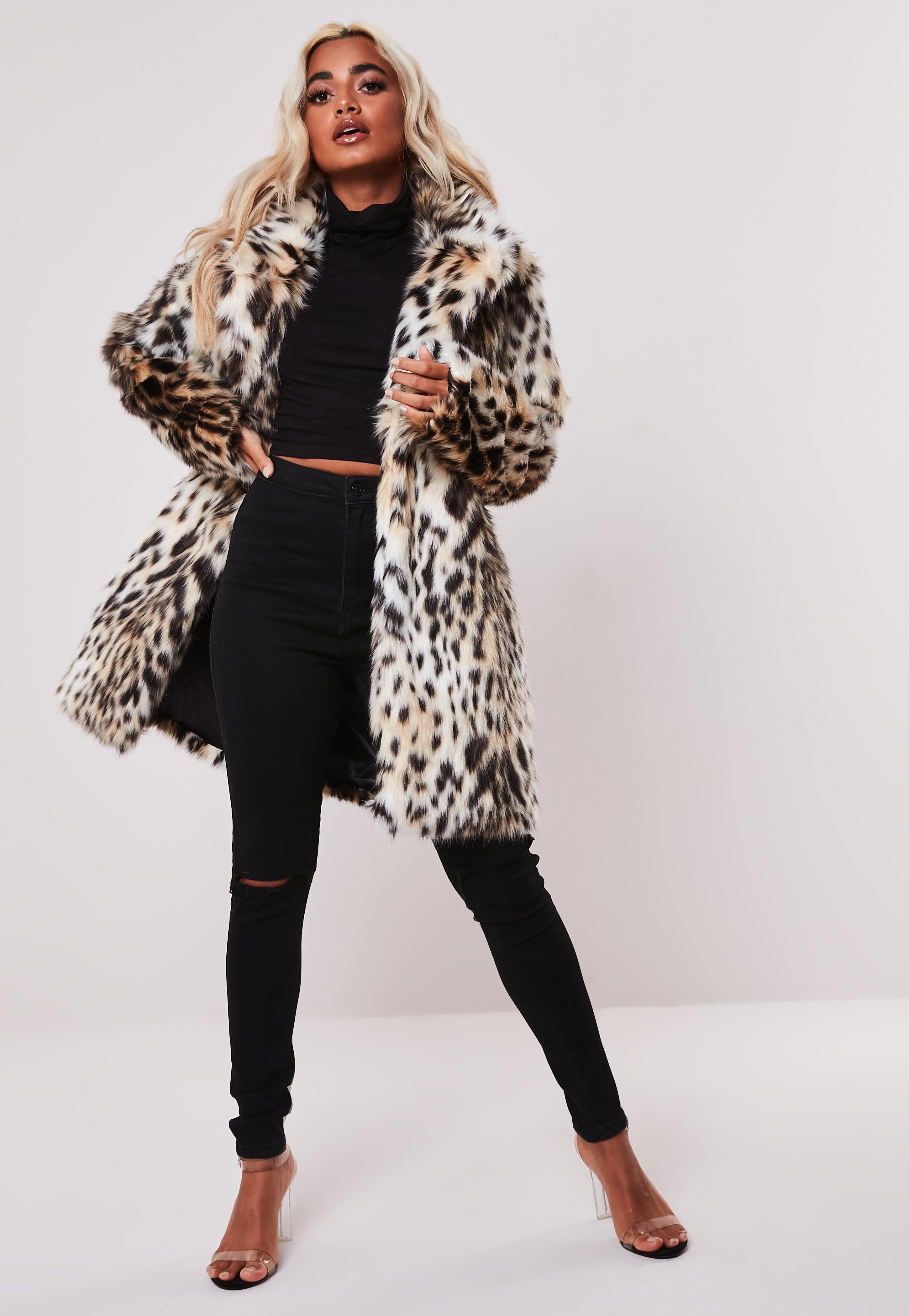 petite leopard print coat