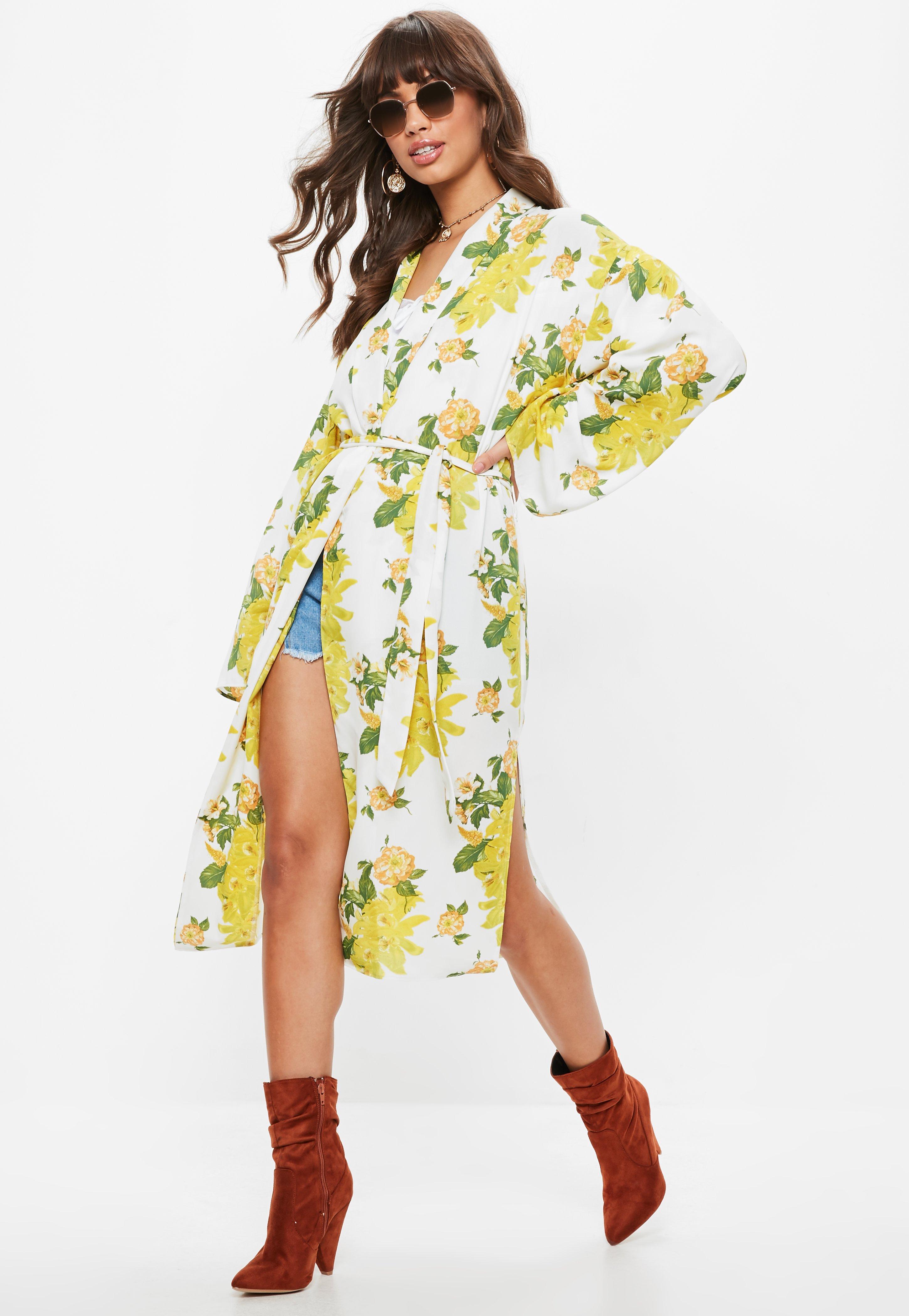 Missguided Synthetic Yellow Floral Jacket Lyst