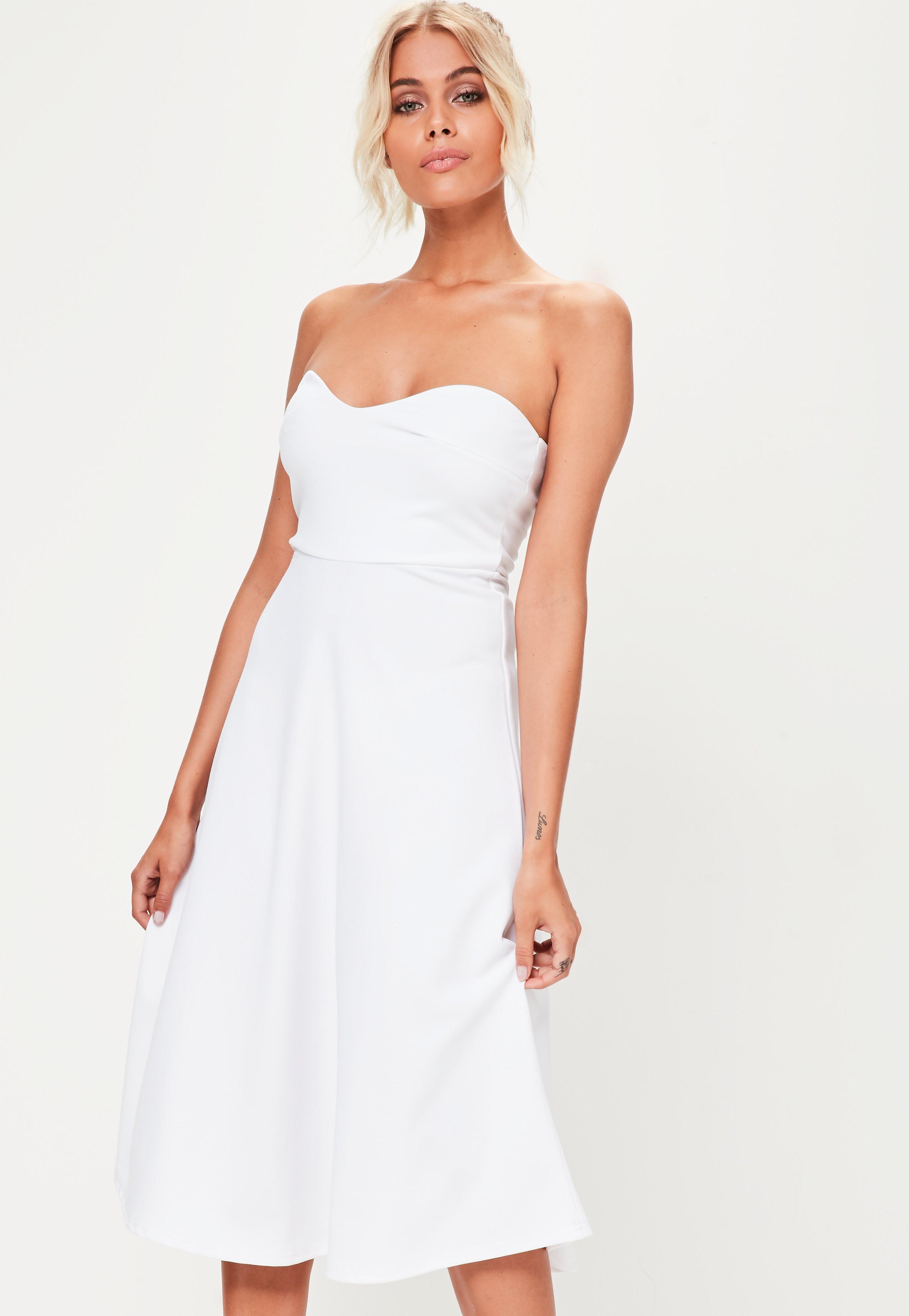 bandeau midi skater dress