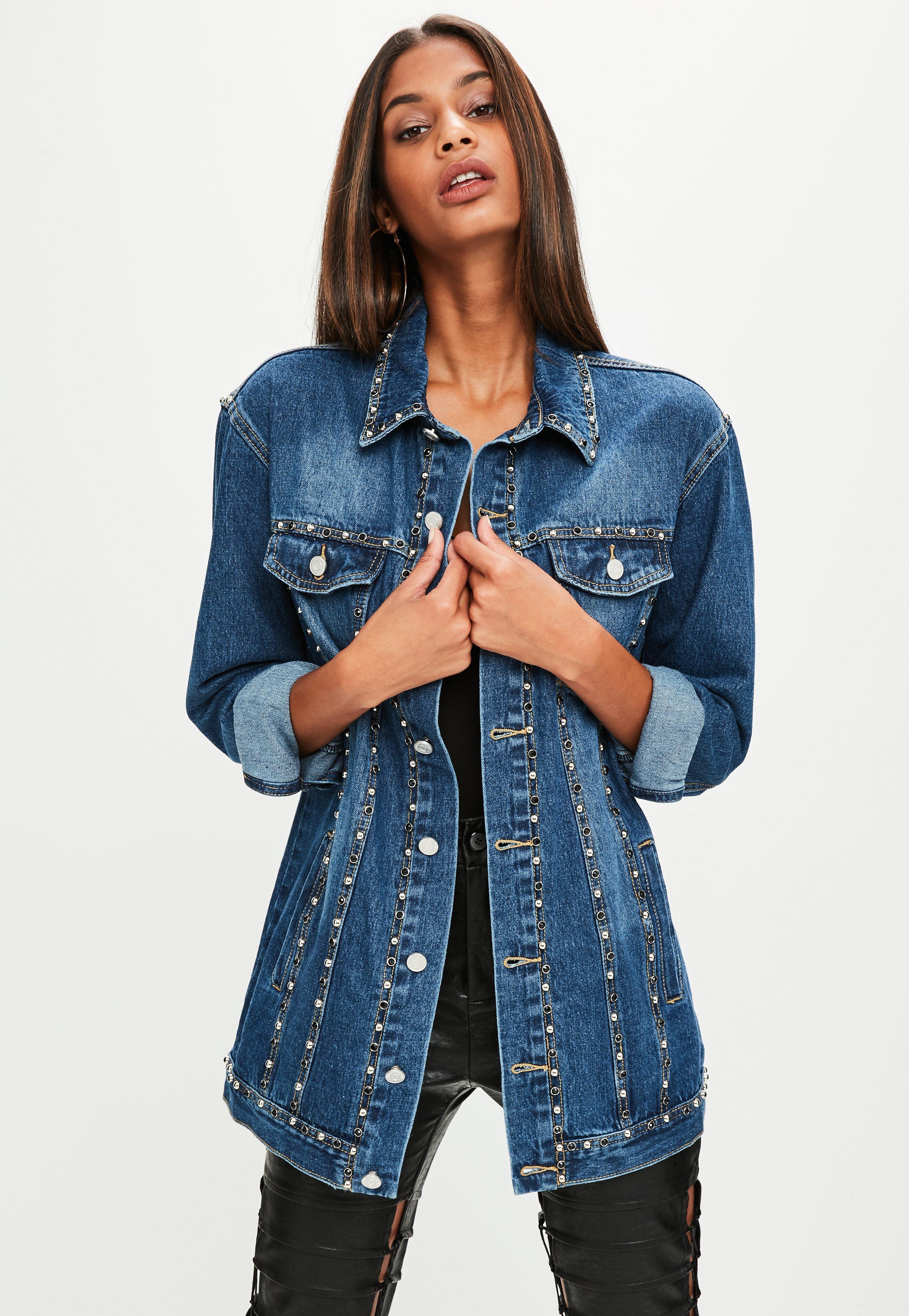 petite longline denim jacket