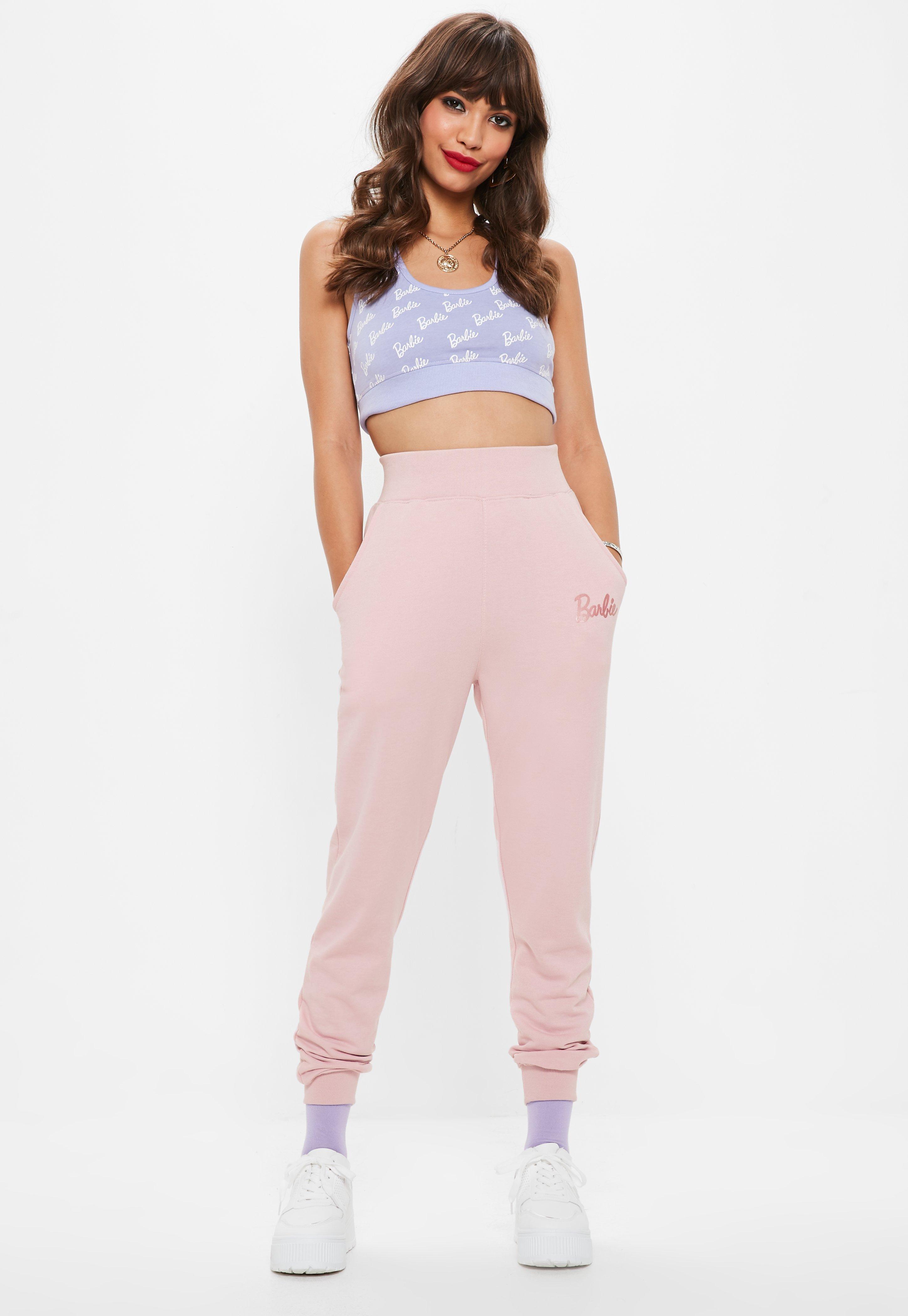 Missguided Synthetic Barbie X Pink Barbie Joggers - Lyst