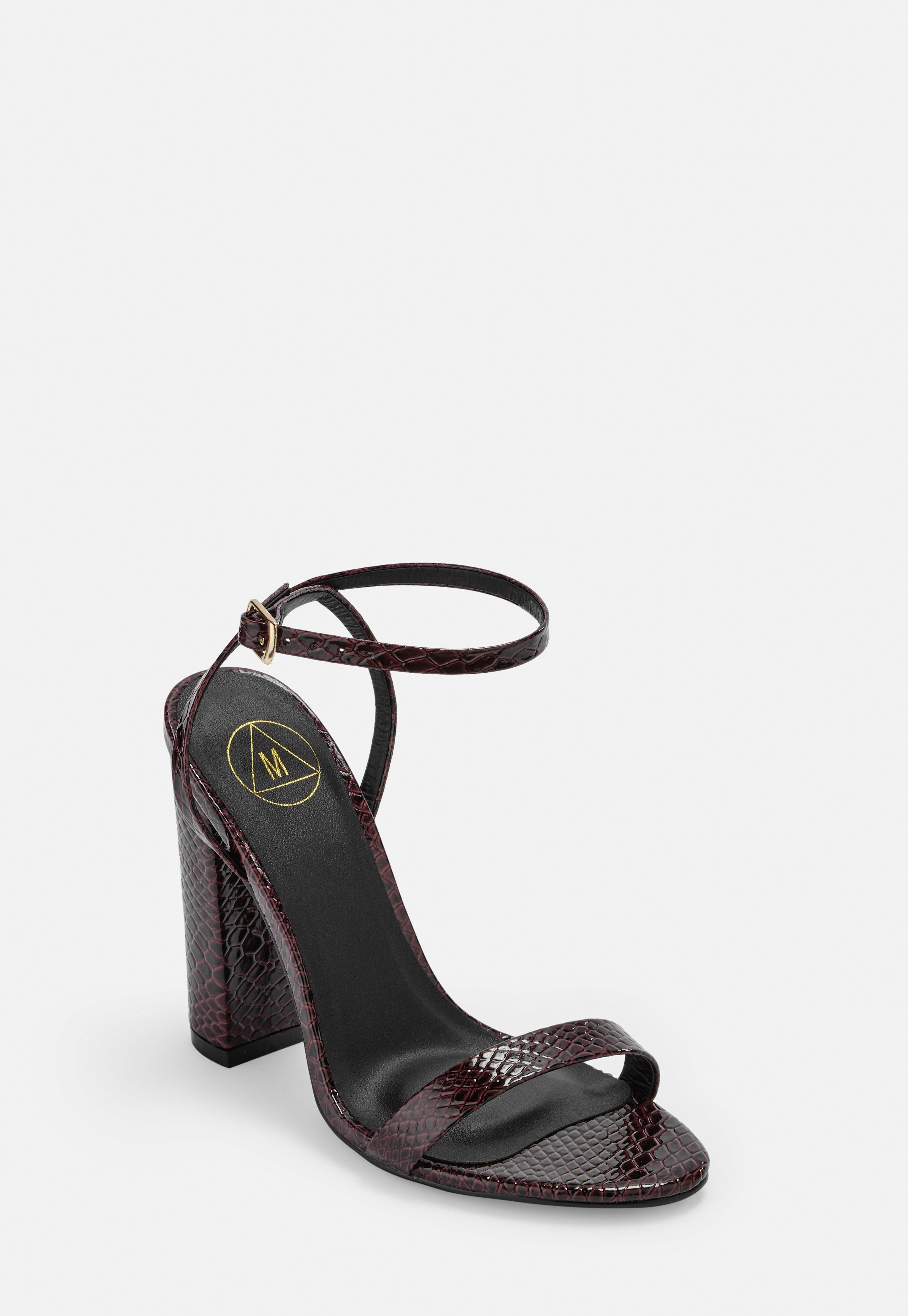 croc block heels