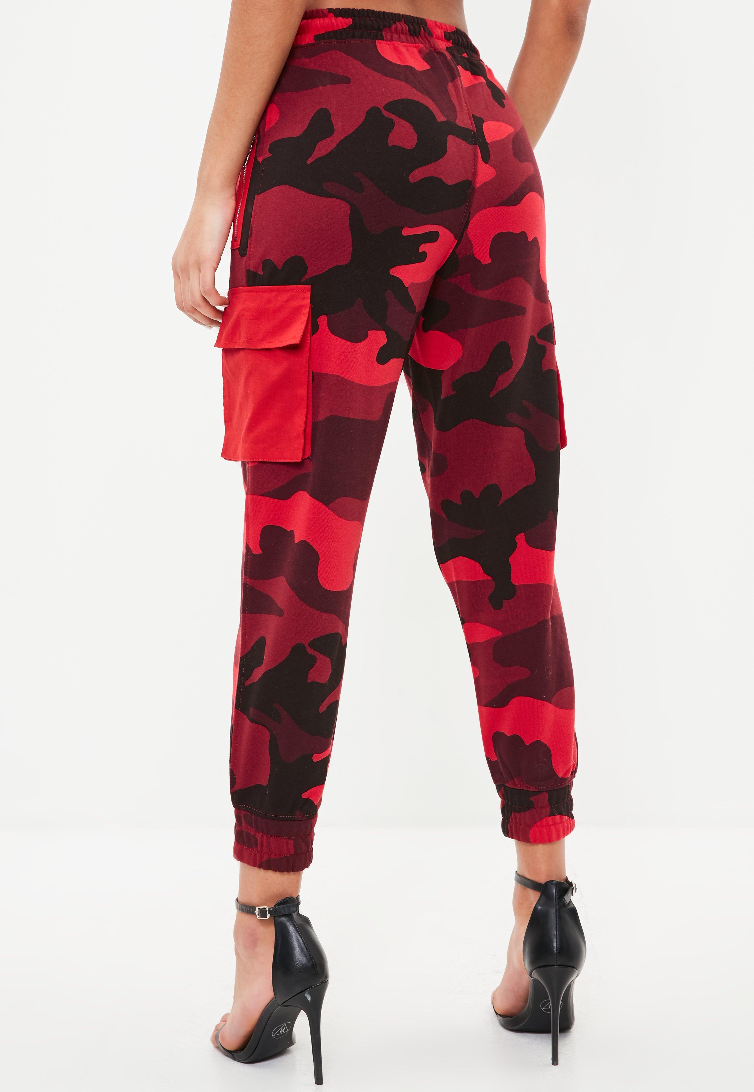 red combat trousers