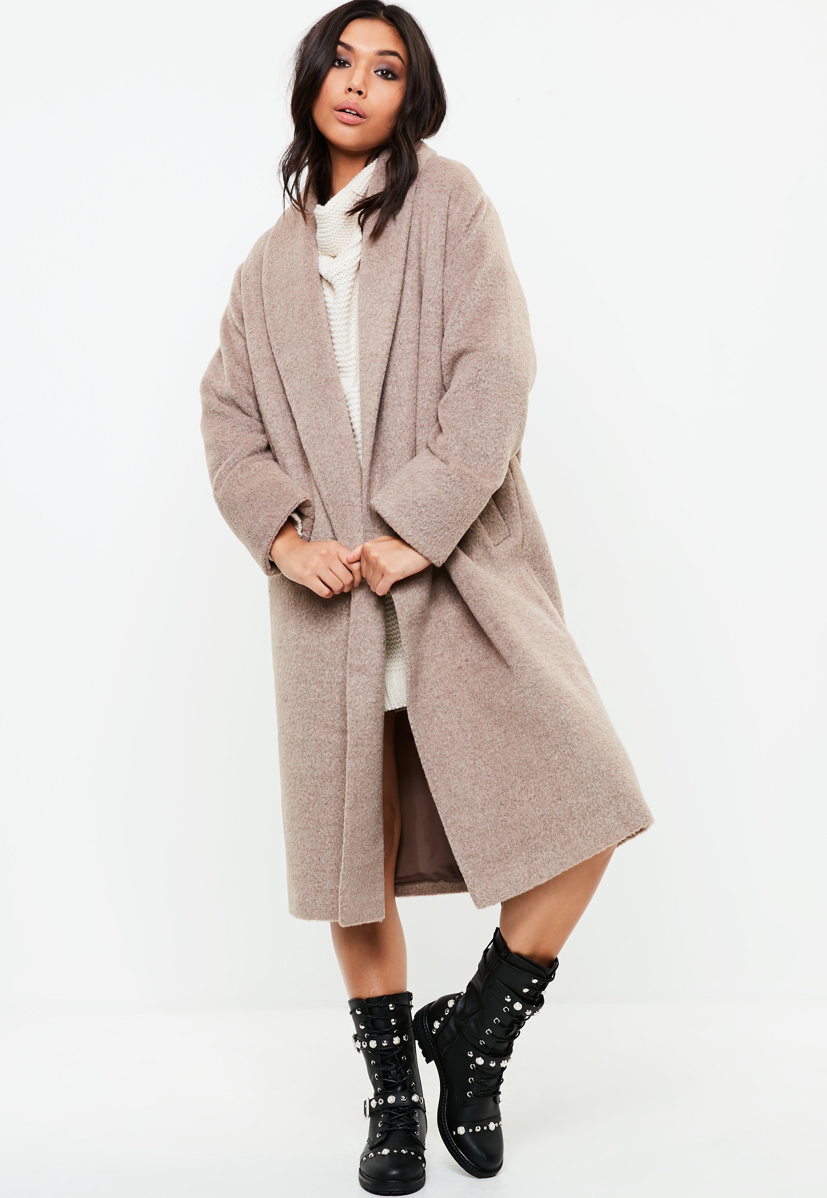 missguided beige coat