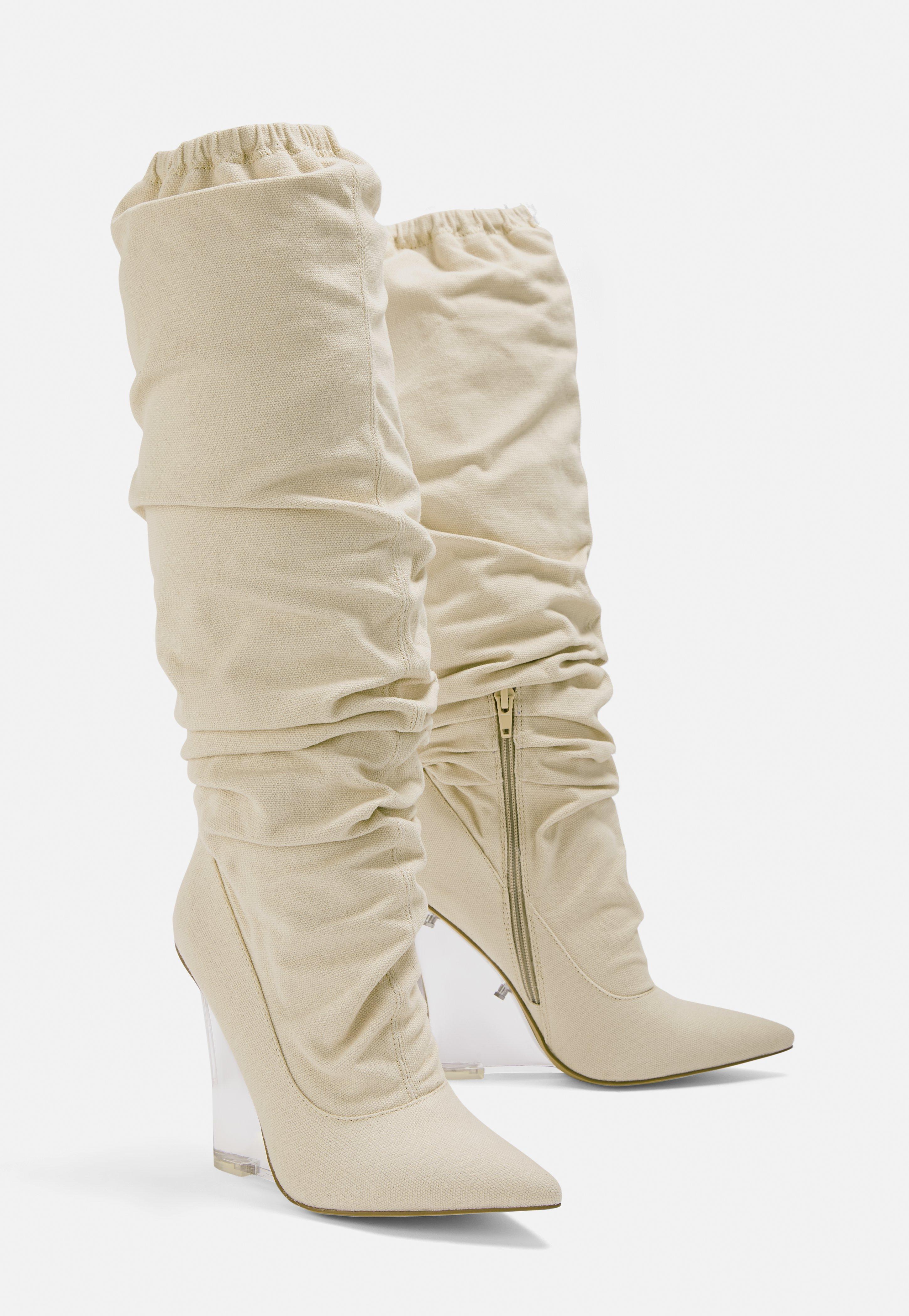 beige slouch boots