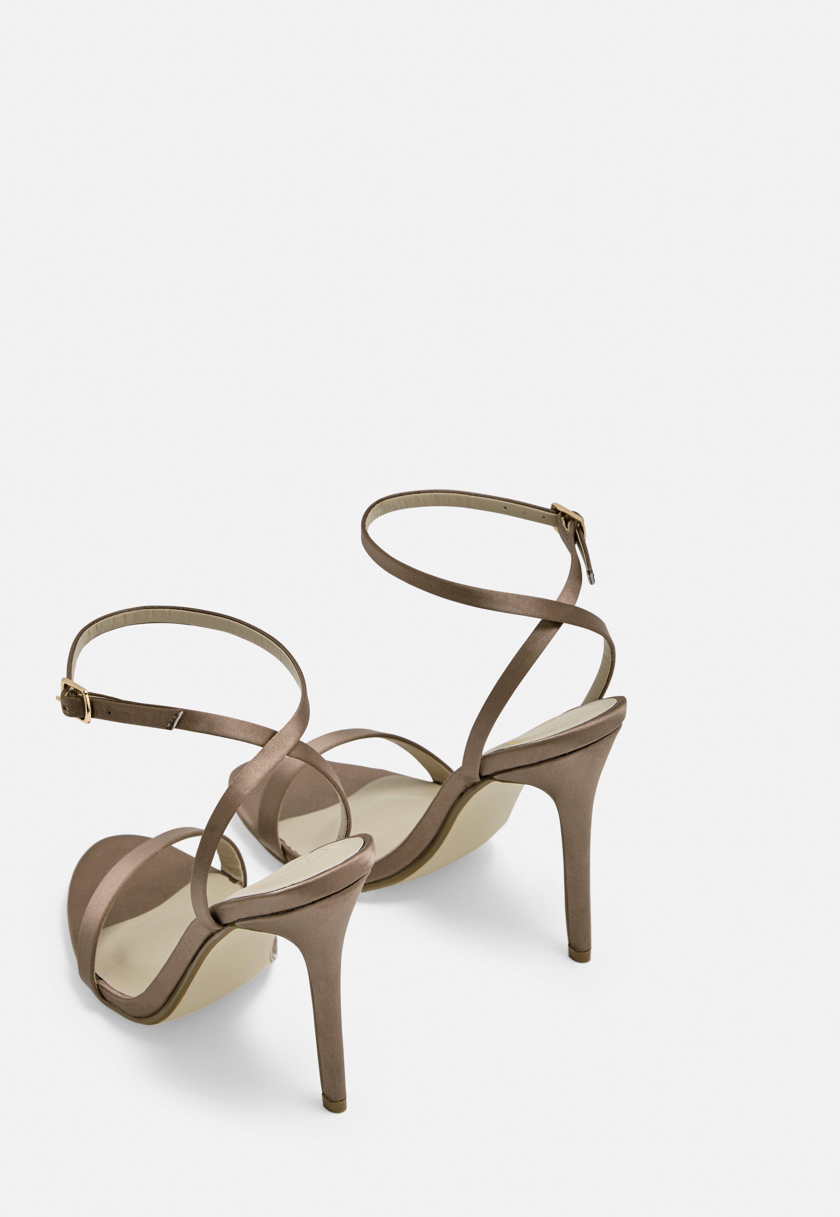 bronze barely there heels