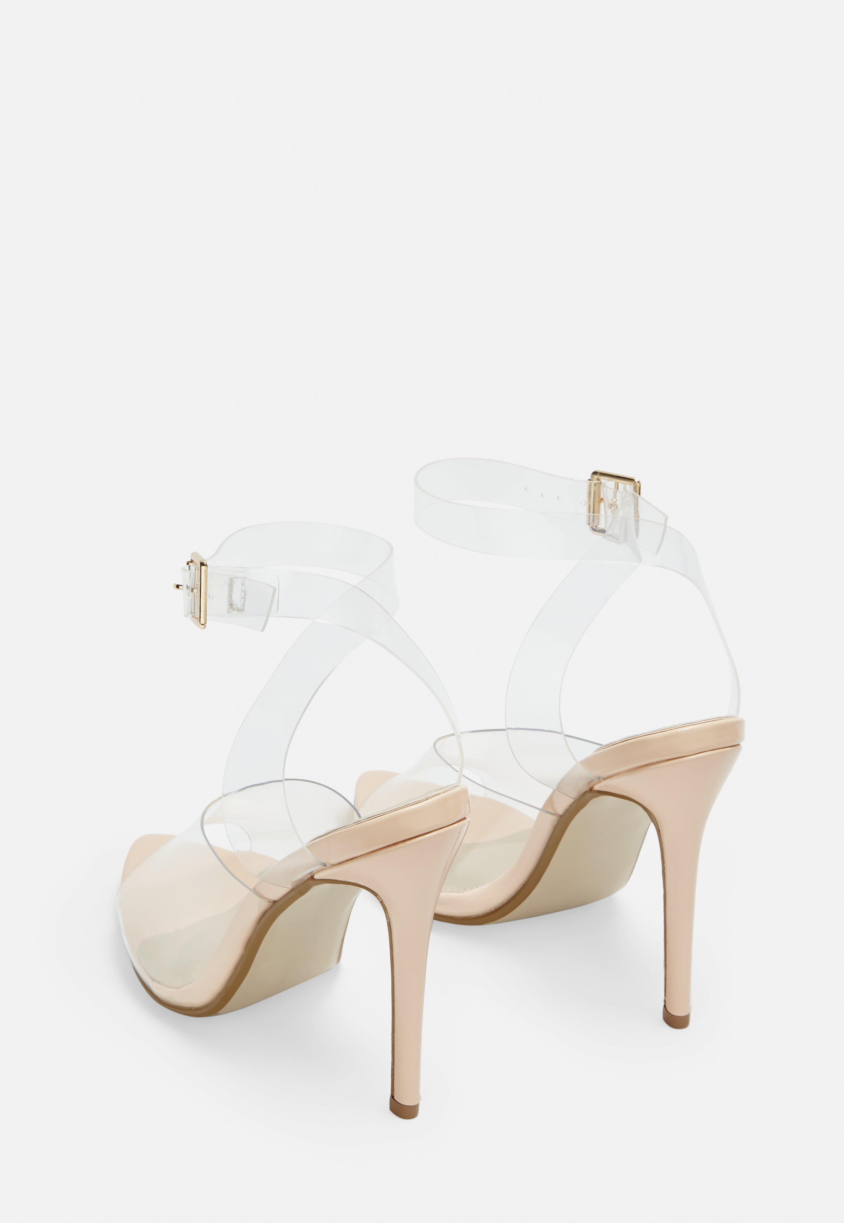 clear pointed open toe heels