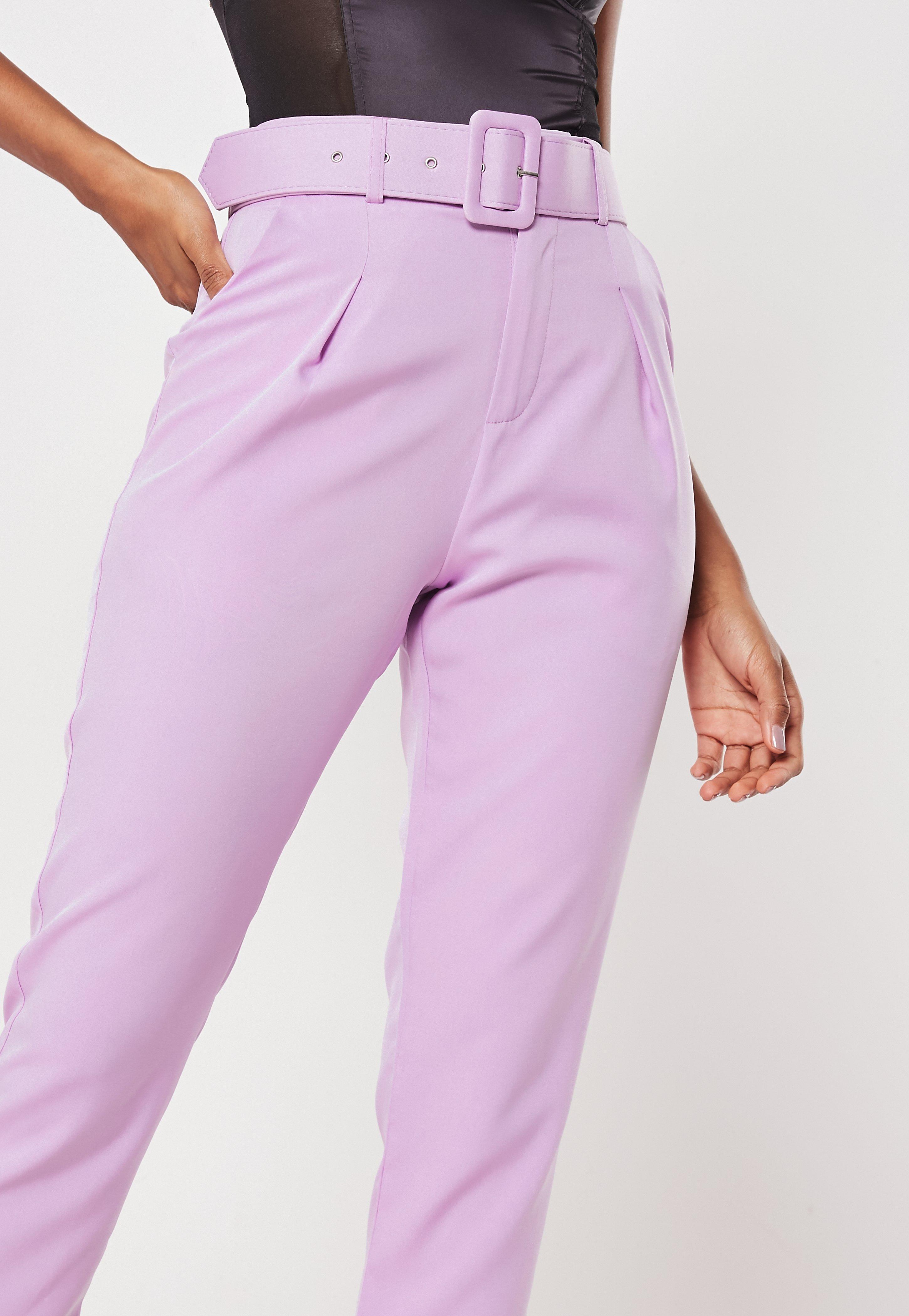 lilac cigarette trousers