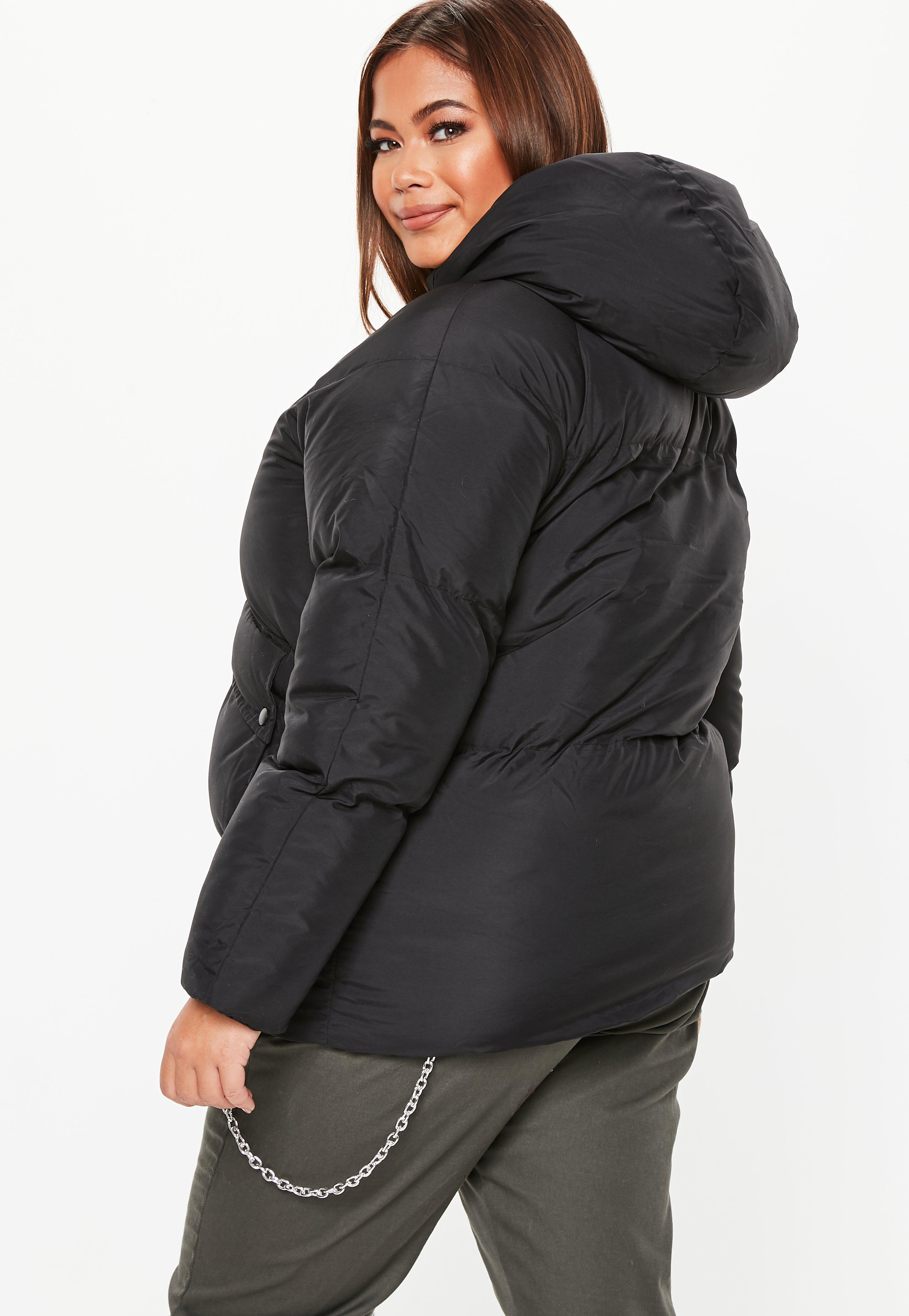 Missguided Synthetic Plus Size Black Ultimate Hooded ...