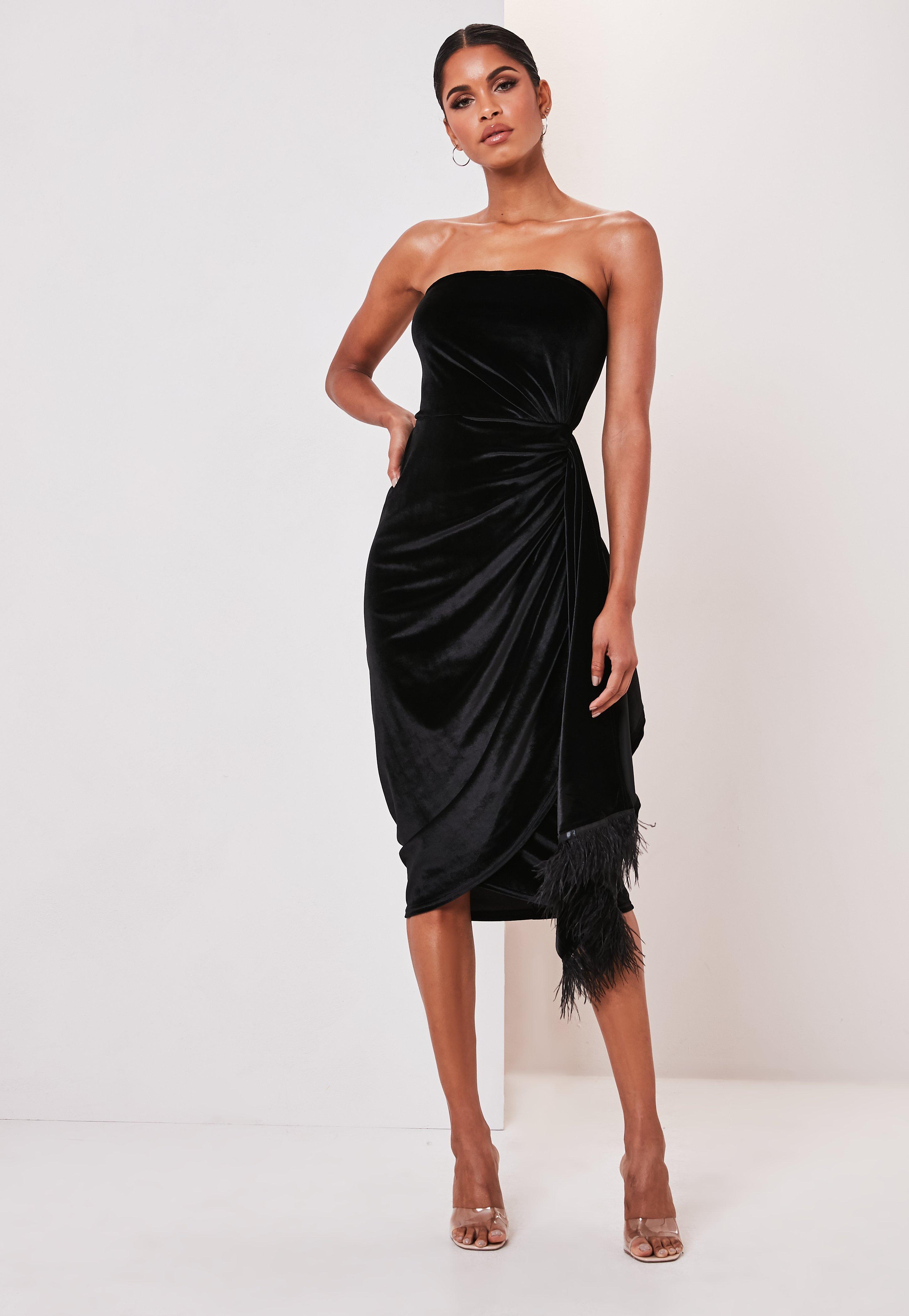 black velvet bandeau dress