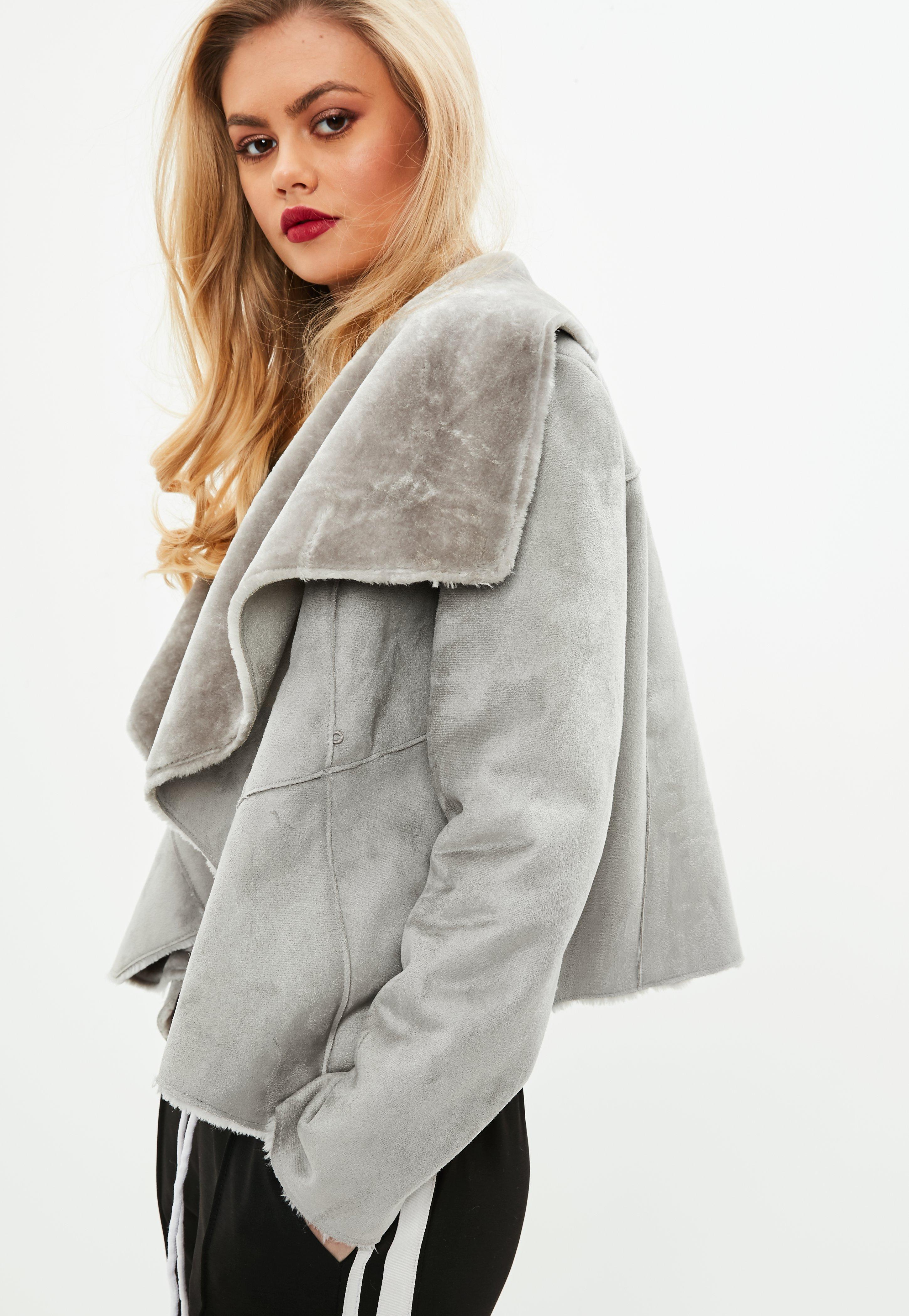 shearling waterfall jacket