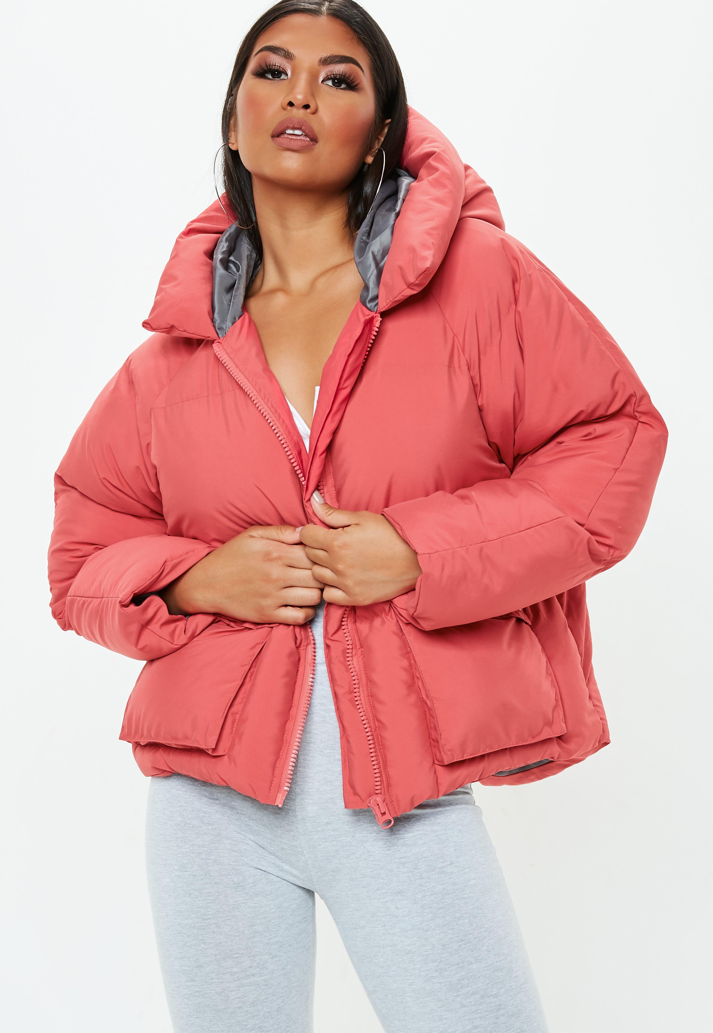 missguided pink puffer jacket