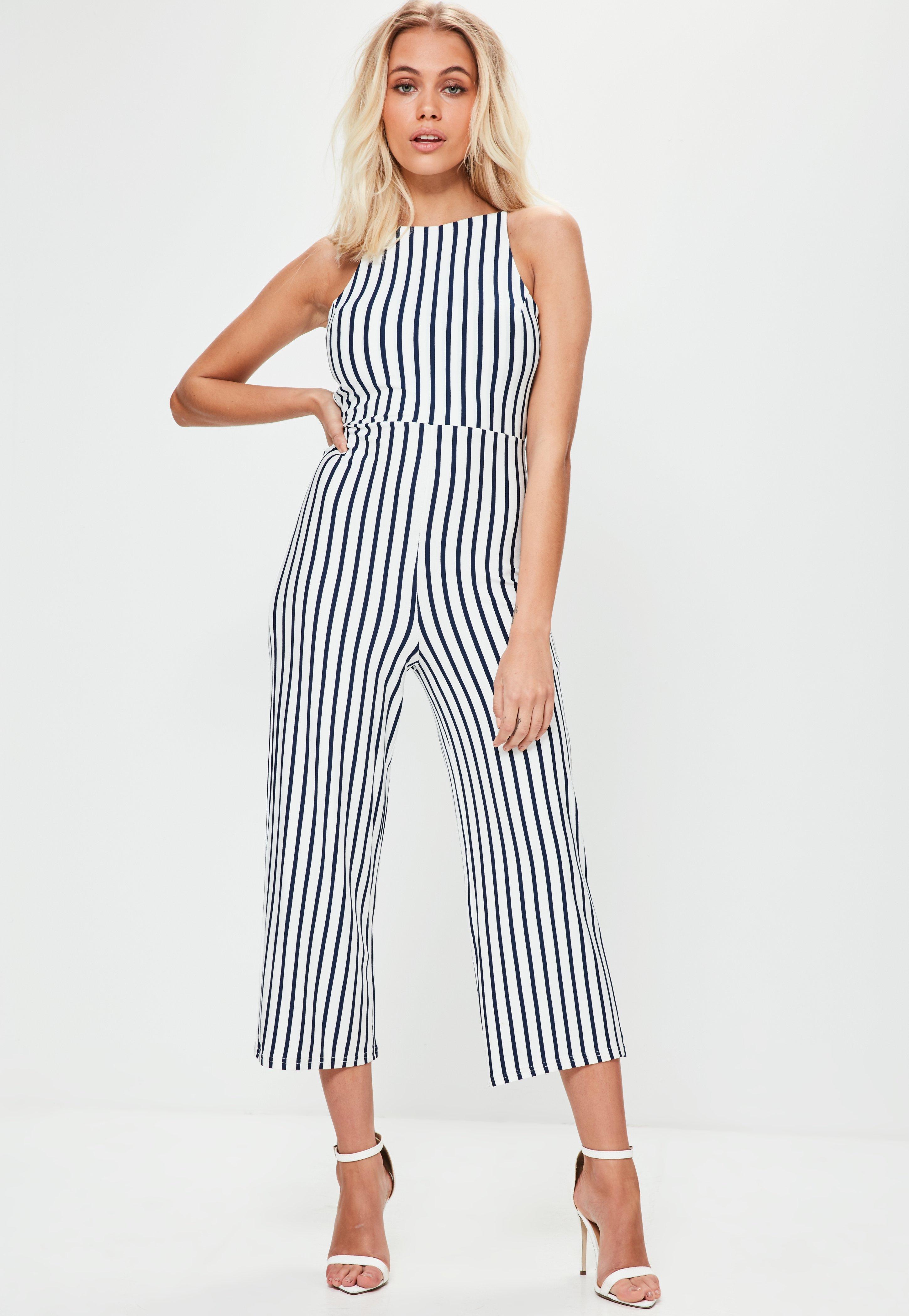 striped jersey jumpsuit