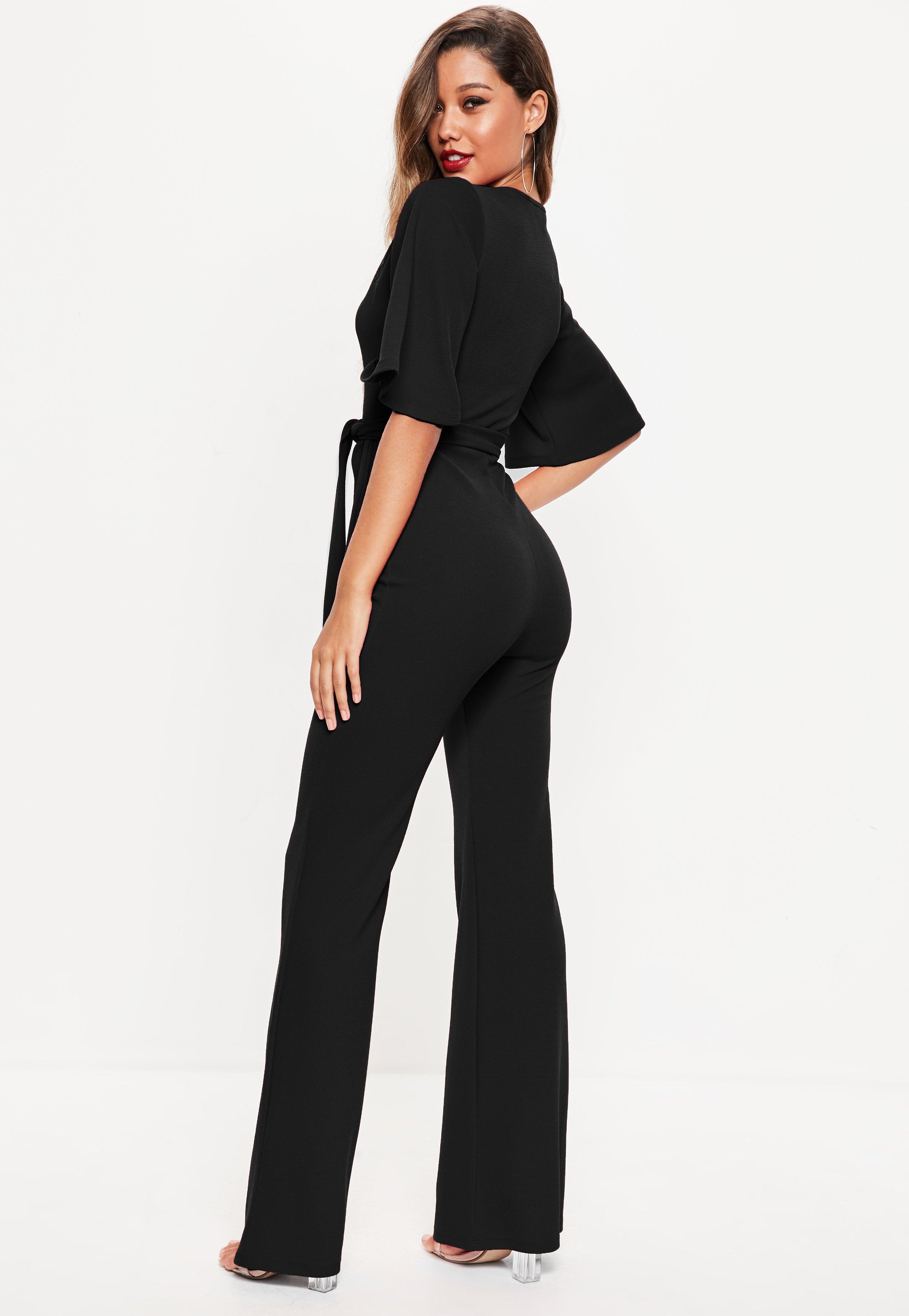 plunge kimono sleeve jumpsuit