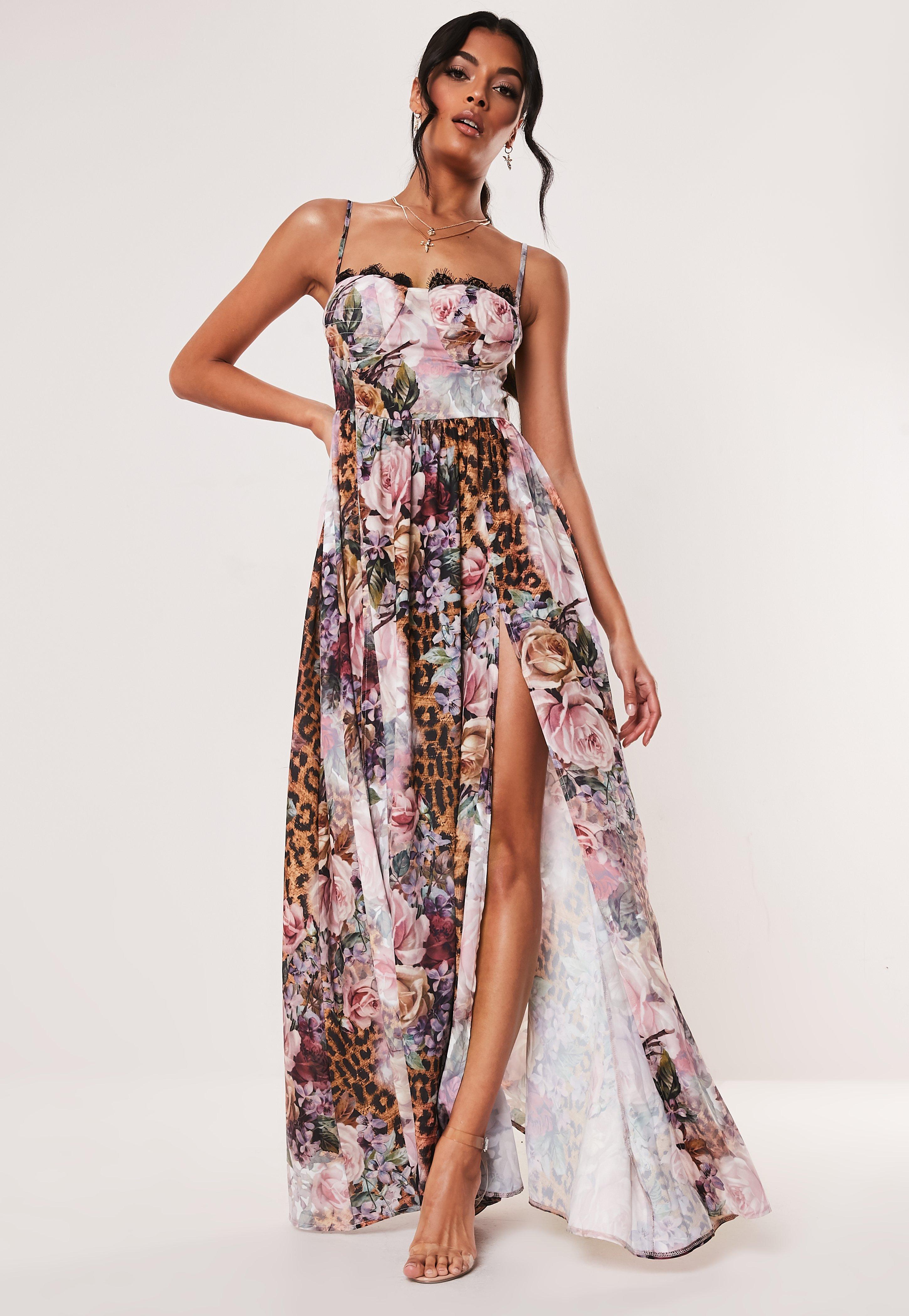 leopard print floral dress