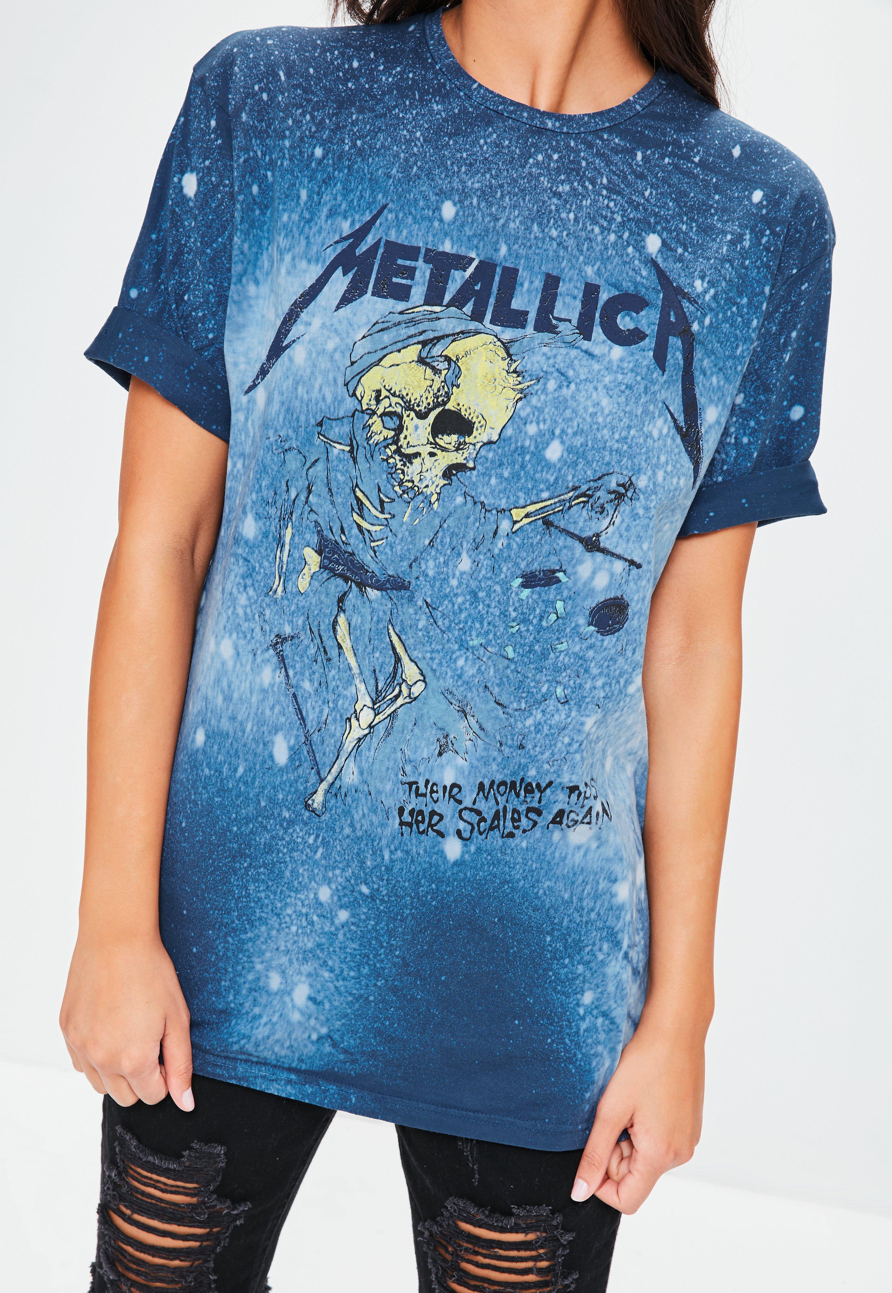 blue metallica shirt