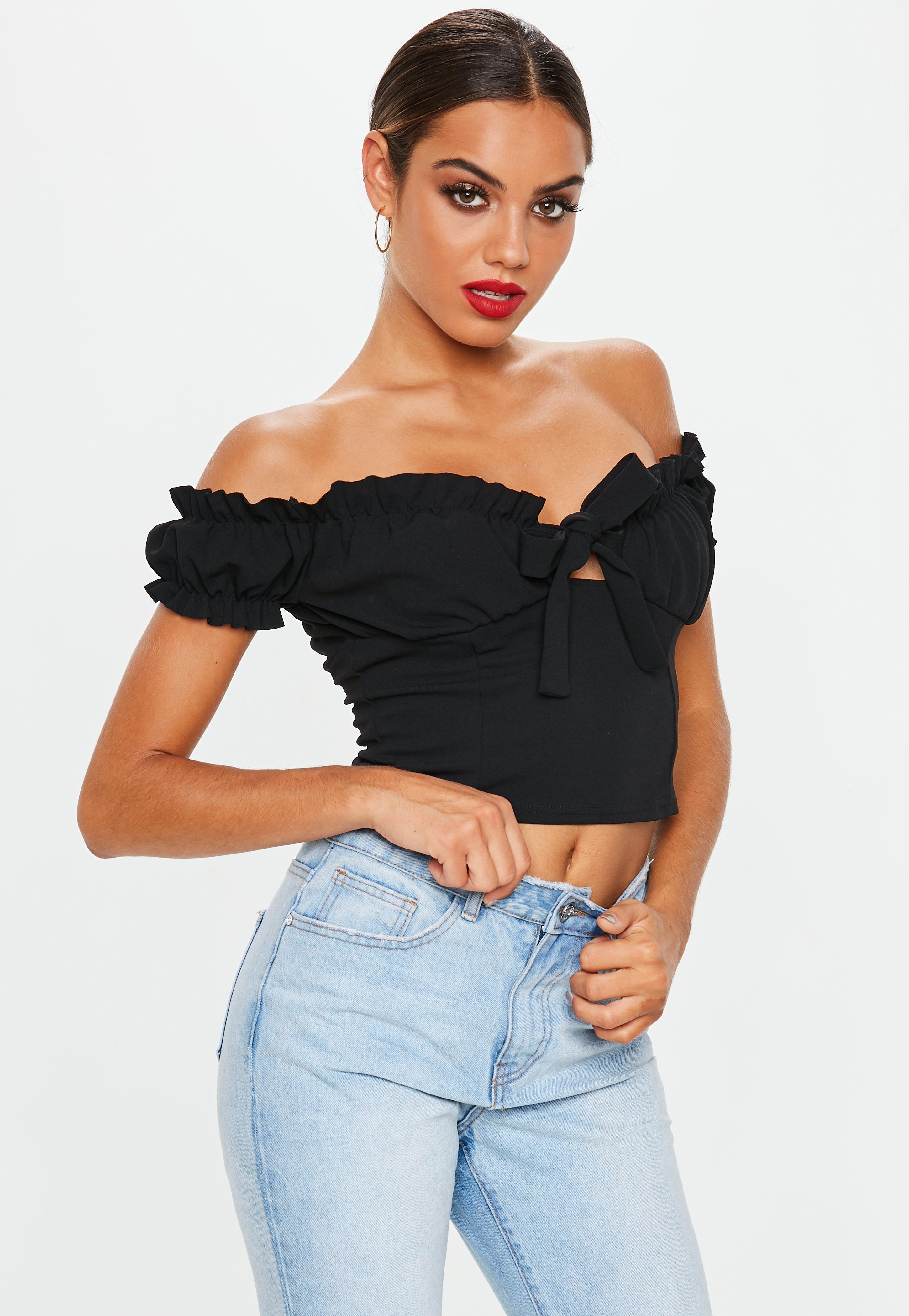 black bardot crop