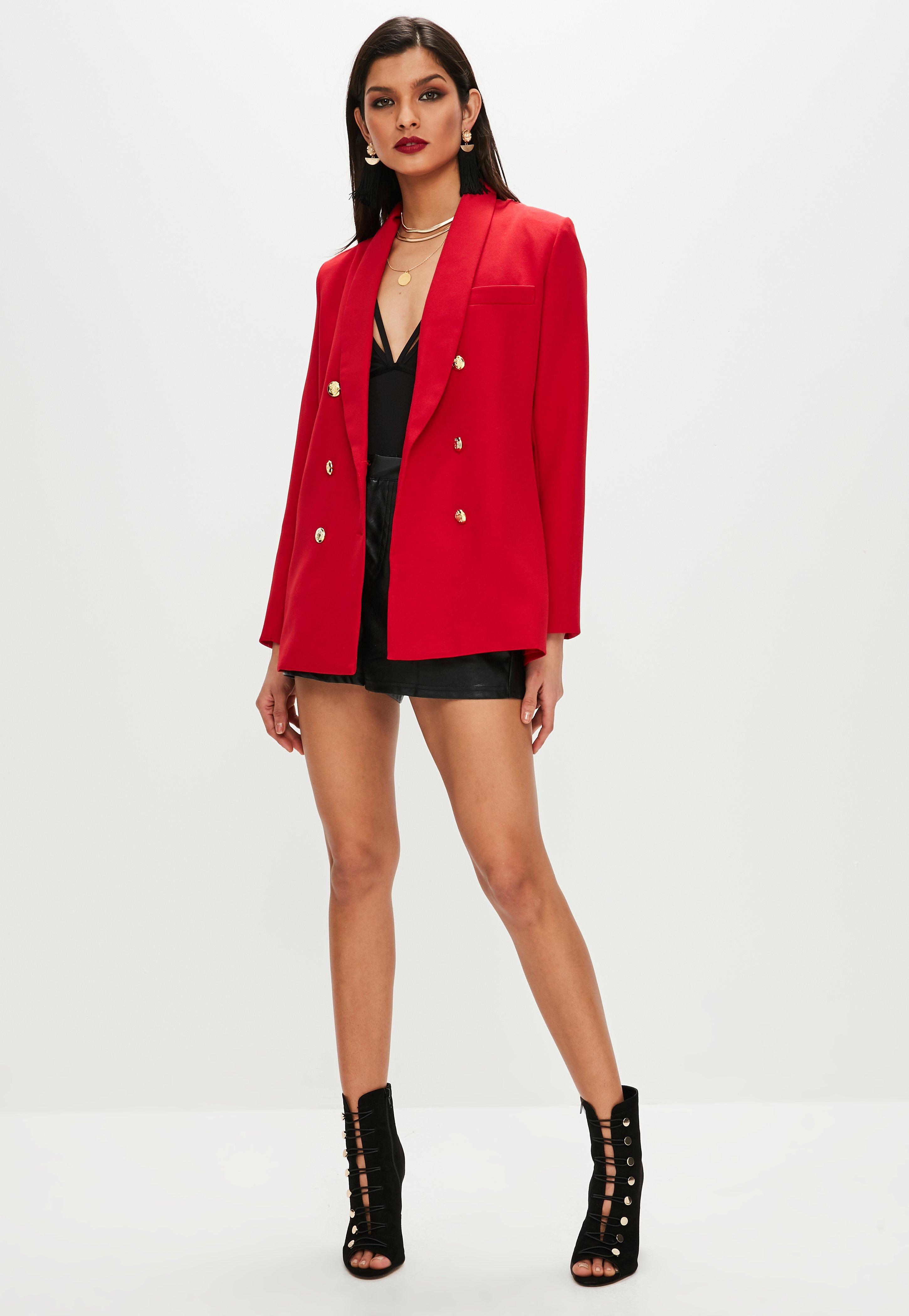 longline red blazer
