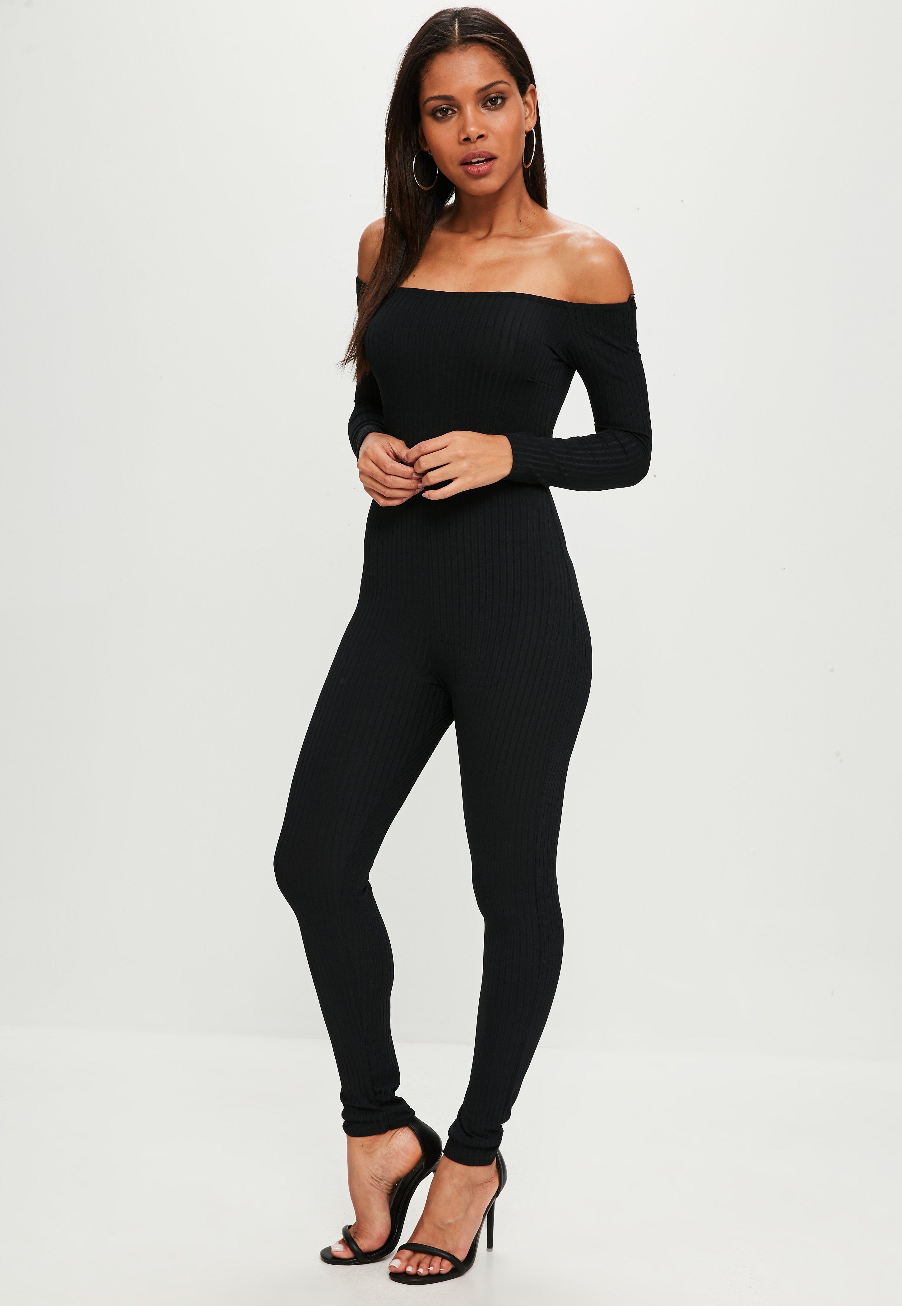 black jumpsuit skinny leg